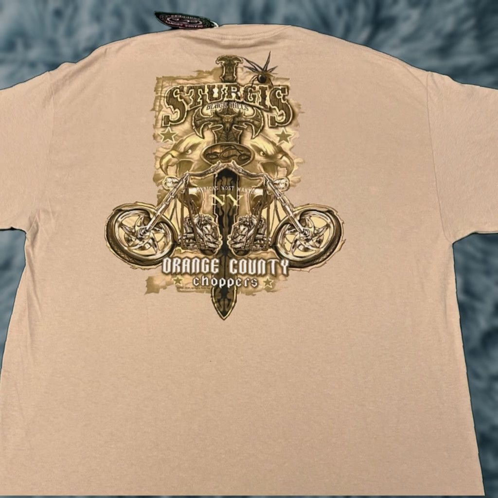 Vintage VINTAGE Orange County Choppers Sturgis Biker VTG Shirt Mens XXL NWT 2005 Beige 90s 2000s Choppers T-Shirt West Coast Choppers Mens {} Size US XXL / EU 58 / 5 - 1 Thumbnail