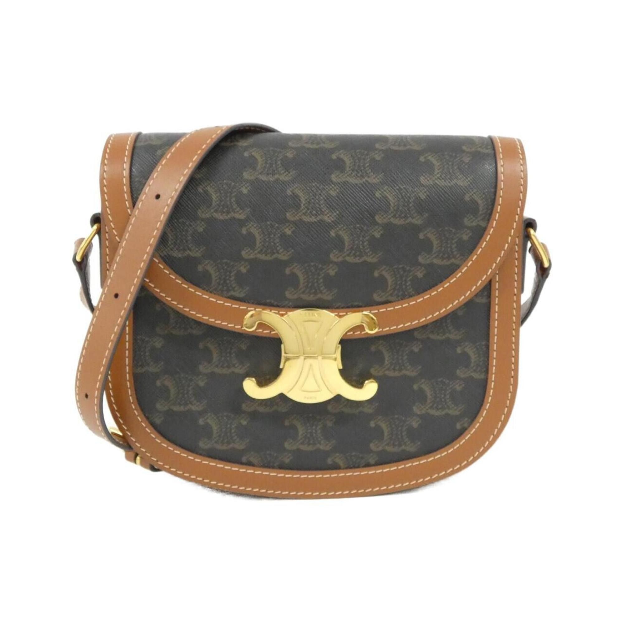 Celine Teen Besace Triomphe 110962Bz4 Shoulder Bag in Gold, Women's