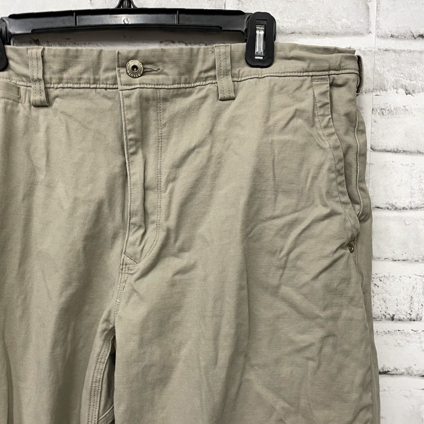 CO Duluth Trading Co Beige Relaxed Fit Cotton Blend Pants Mens Size 36x30 Chino Regular 36 Beige Mens Size US 36 / EU 52 - 2 Thumbnail