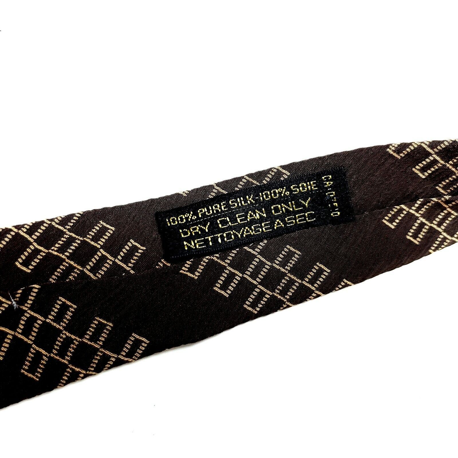 Giorgio Armani Giorgio Armani Cravatte Silk Tie Print Brown Short Size ONE SIZE - 4 Thumbnail