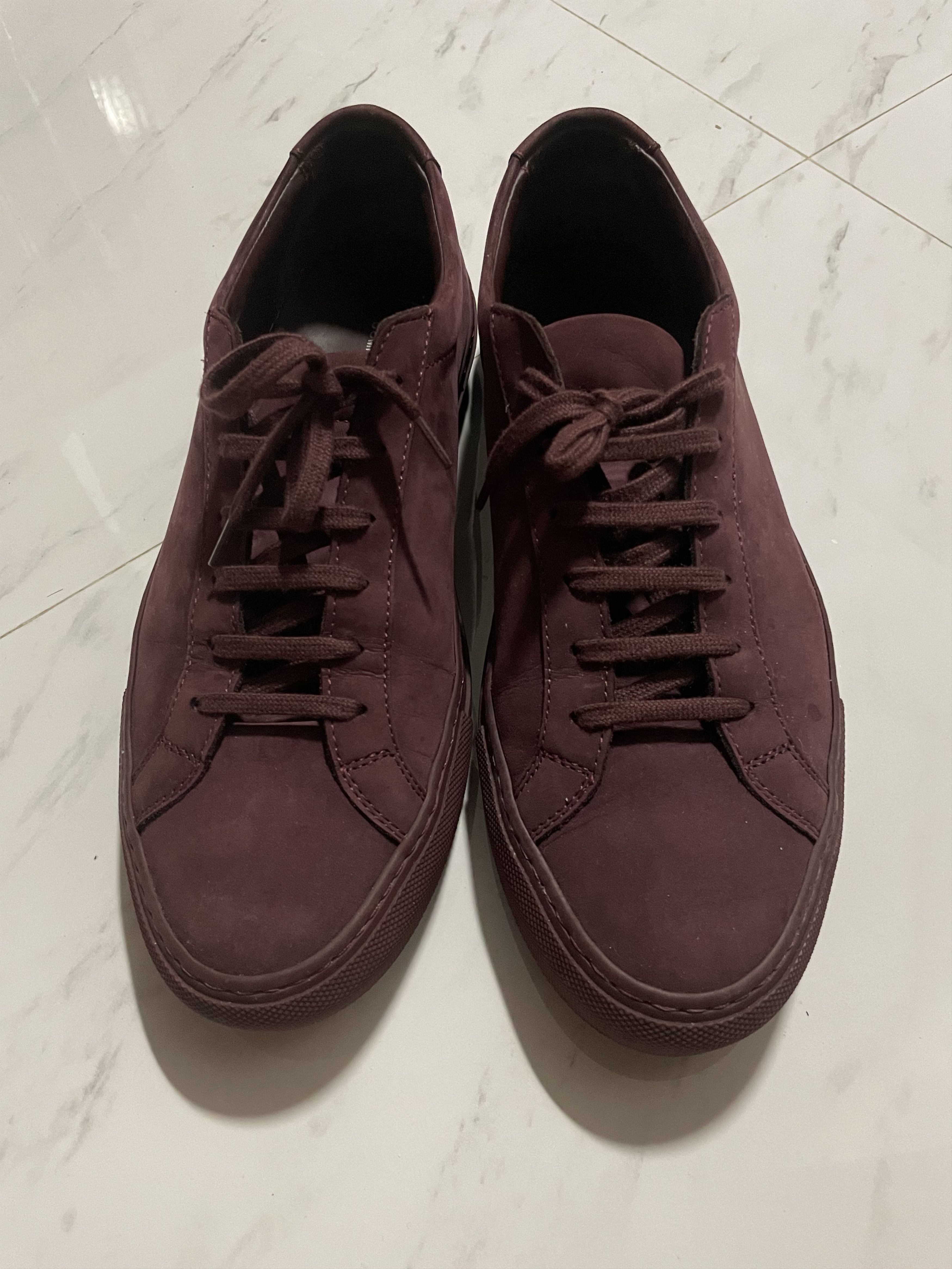 Common Projects Burgundy Suede Sneaker