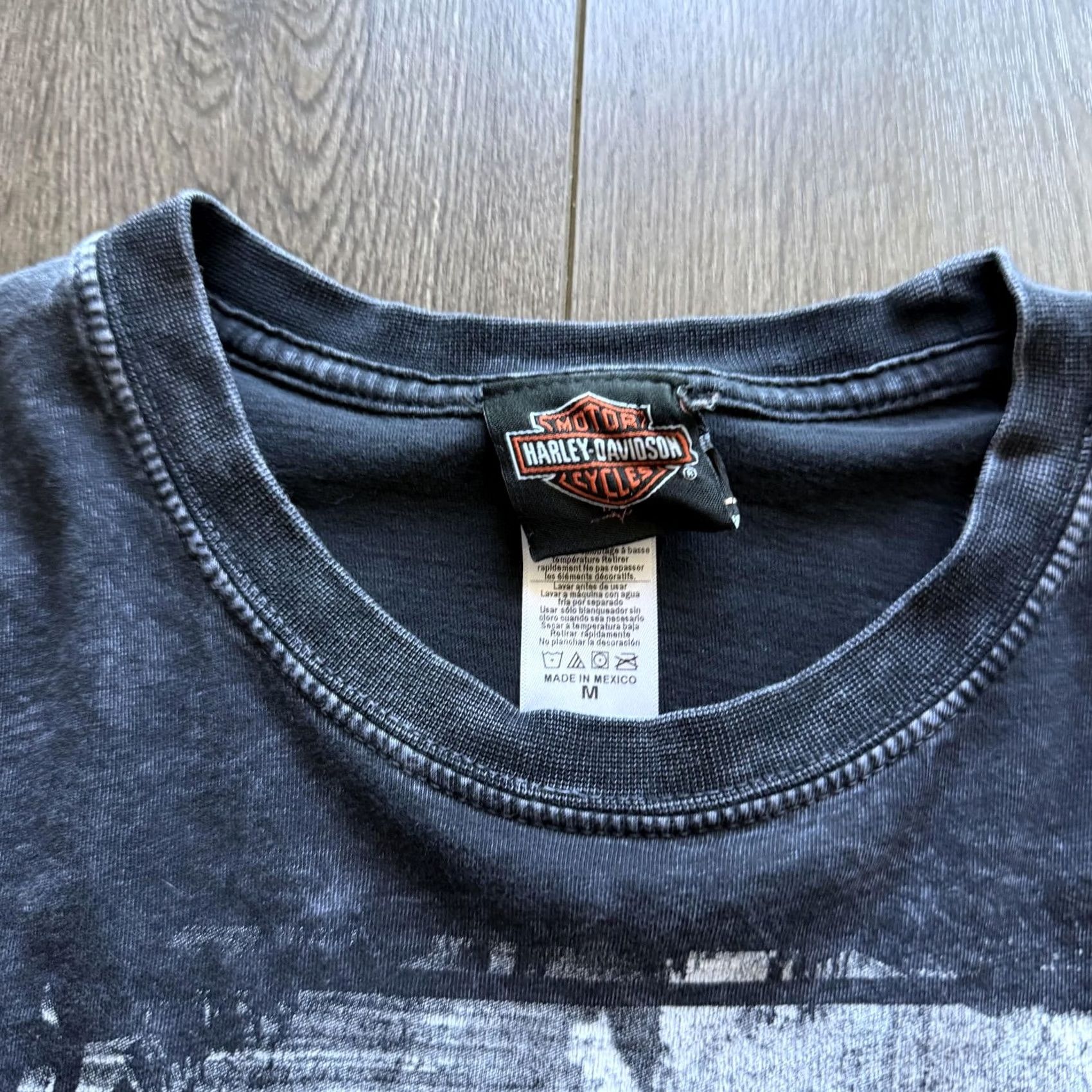 Harley Davidson VINTAGE Harley-Davidson Tee Shirt Mens M Black Green Skull Biker Graphic Front Back Decal O'Fallon IL Size US M / EU 48-50 / 2 - 5 Thumbnail