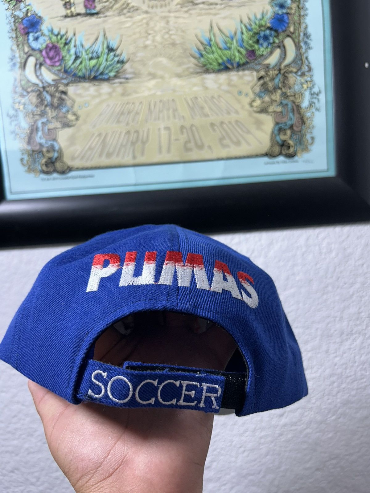 Pumas UNAM Big Print Hat Mexican Soccer Bootleg 90s