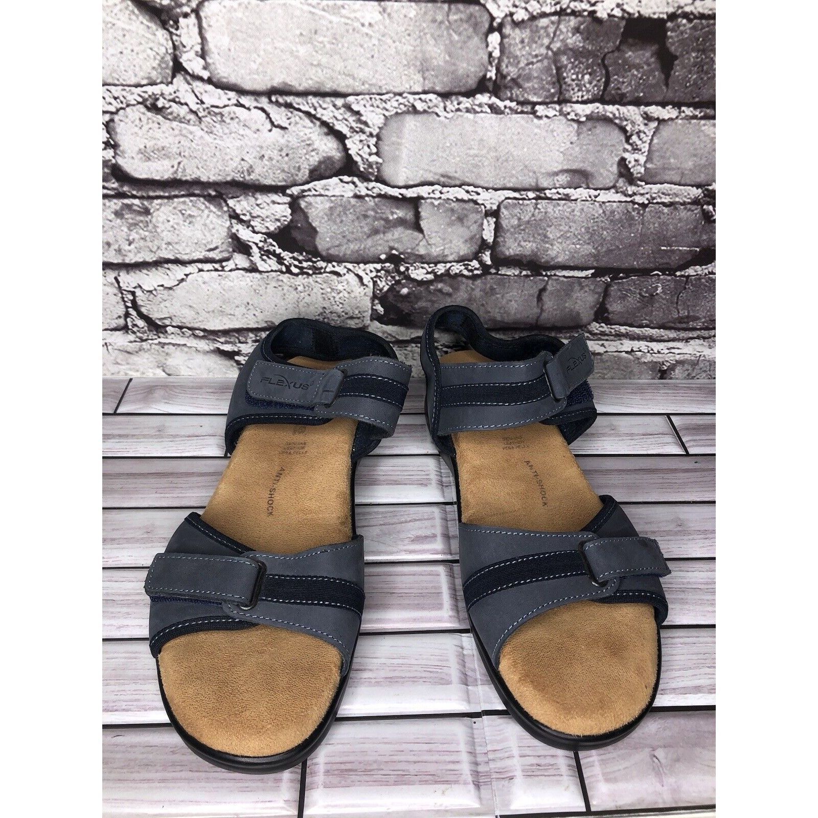 Other Flexus Spring Step Blue Leather Strap Casual Wedge Sandals W Size US 9.5 / IT 39.5 - 8 Thumbnail