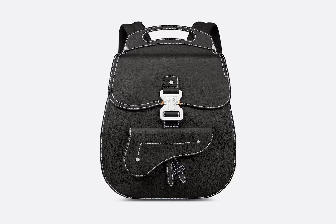 image of Dior Backpack Oblique Buckle Logo Cd 1Adba011Ykk_H00N in Black, Men's