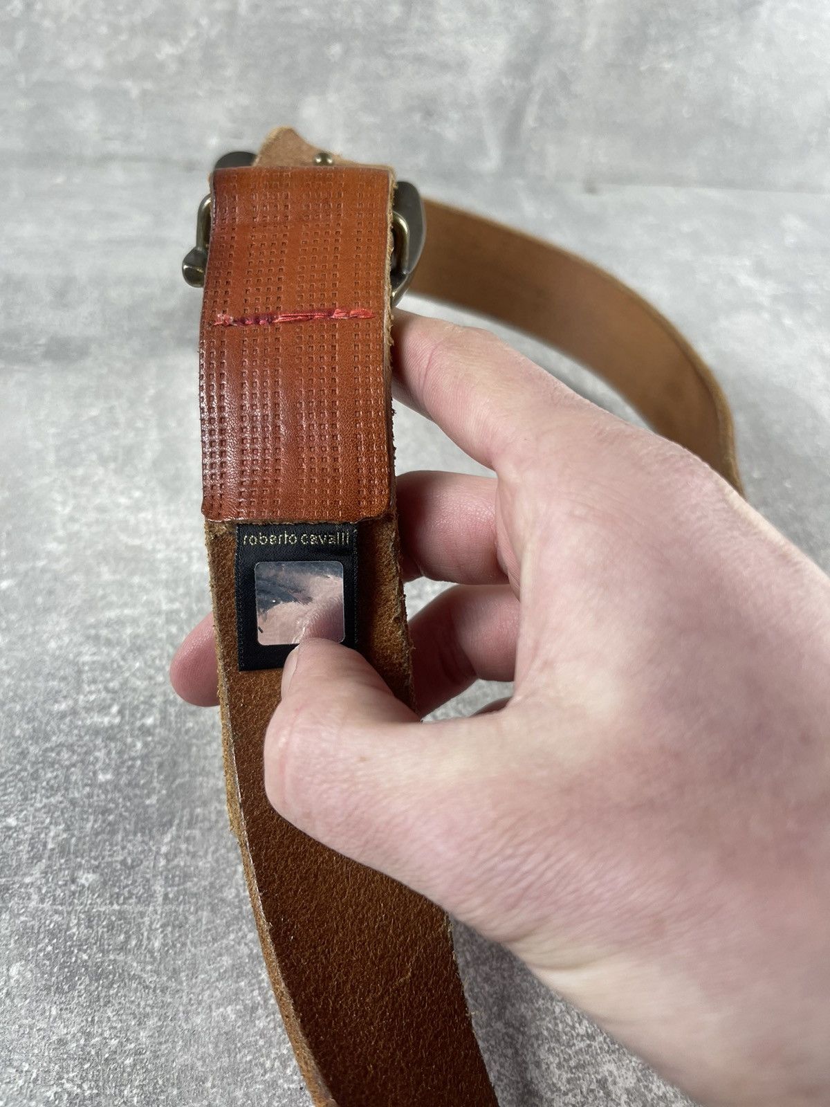 Just Cavalli Just Cavalli Y2K Vintage Leather Belt Brown Textured Size ONE SIZE - 8 Thumbnail