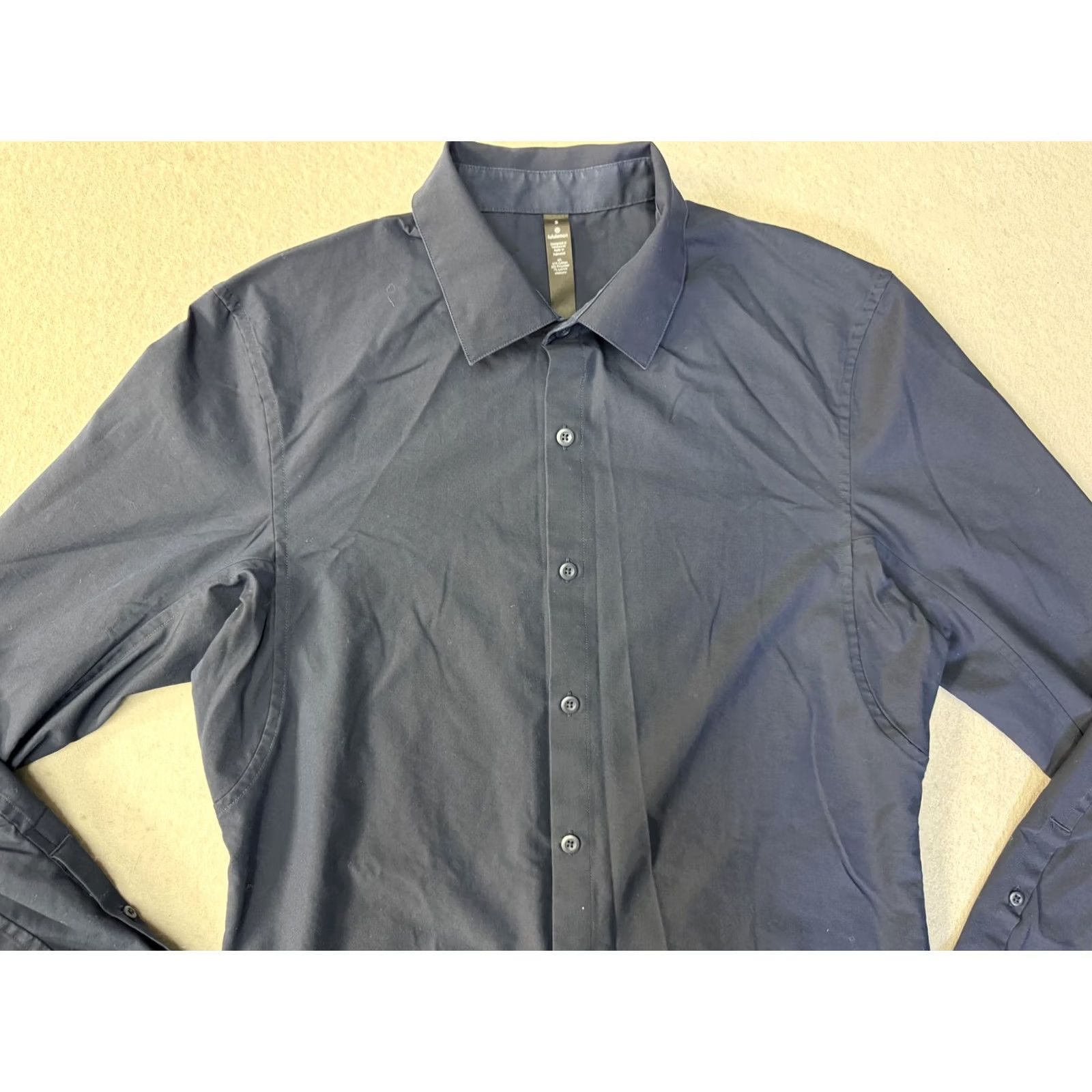 Lululemon VINTAGE Lululemon Shirt Mens Small Navy Blue Button Down Stretch Performance Long Sleeve Size US S / EU 44-46 / 1 - 2 Thumbnail