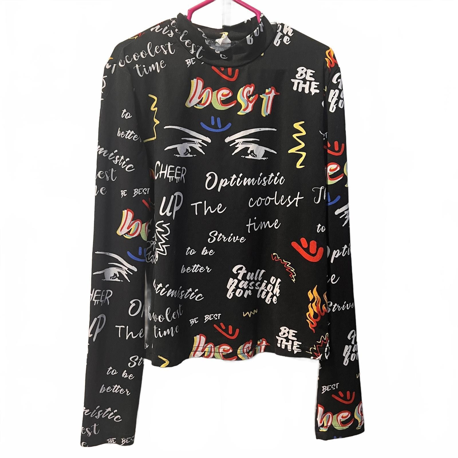 Shein Girls' Long Sleeve Printed Top Size 11-12Y Size ONE SIZE - 2 Thumbnail
