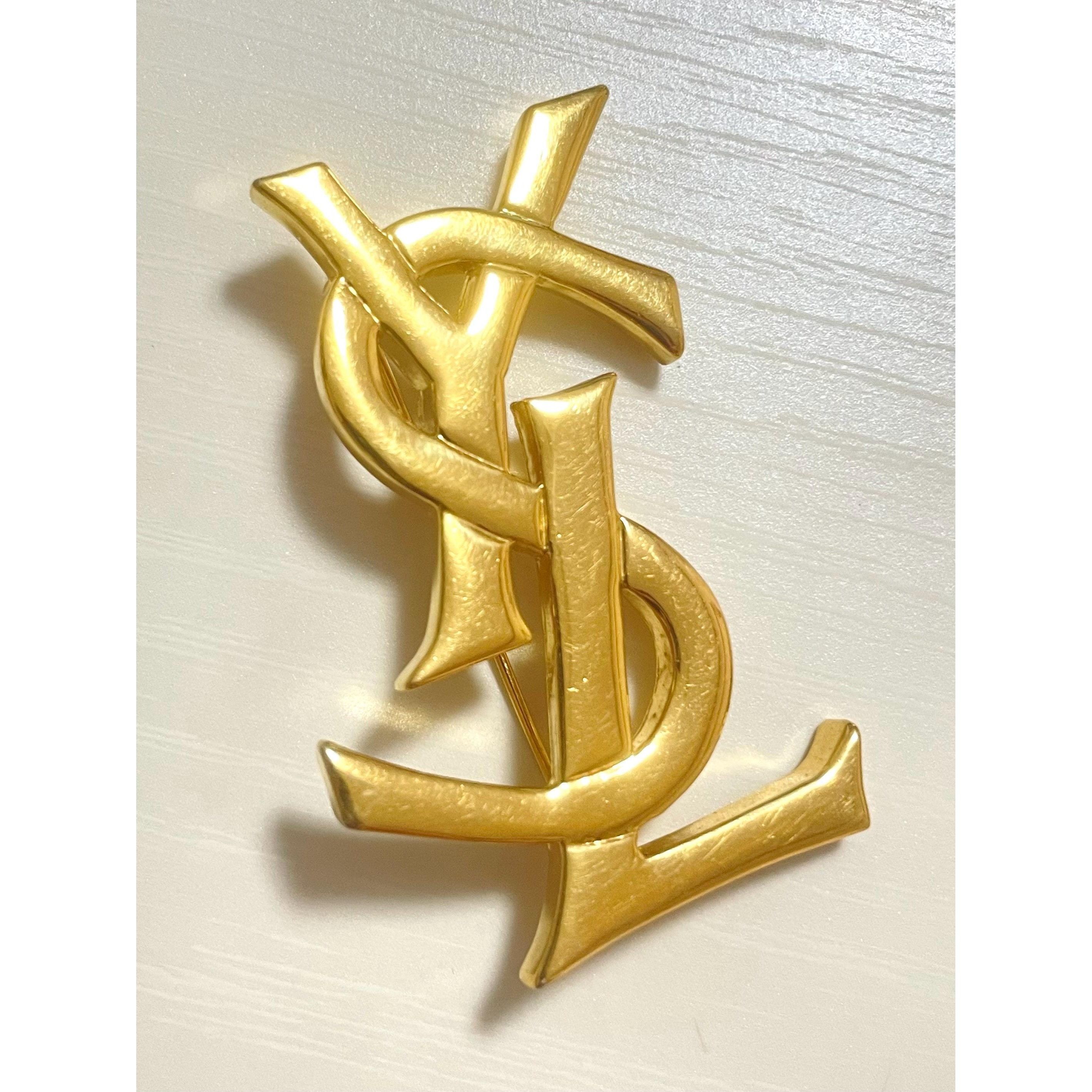 Yves Saint Laurent Vintage Yves Saint Laurent golden YSL logo brooch. Size ONE SIZE - 3 Thumbnail