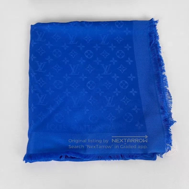 Louis Vuitton Louis Vuitton Dark blue full print presbyopia logo satin t Size ONE SIZE - 4 Thumbnail