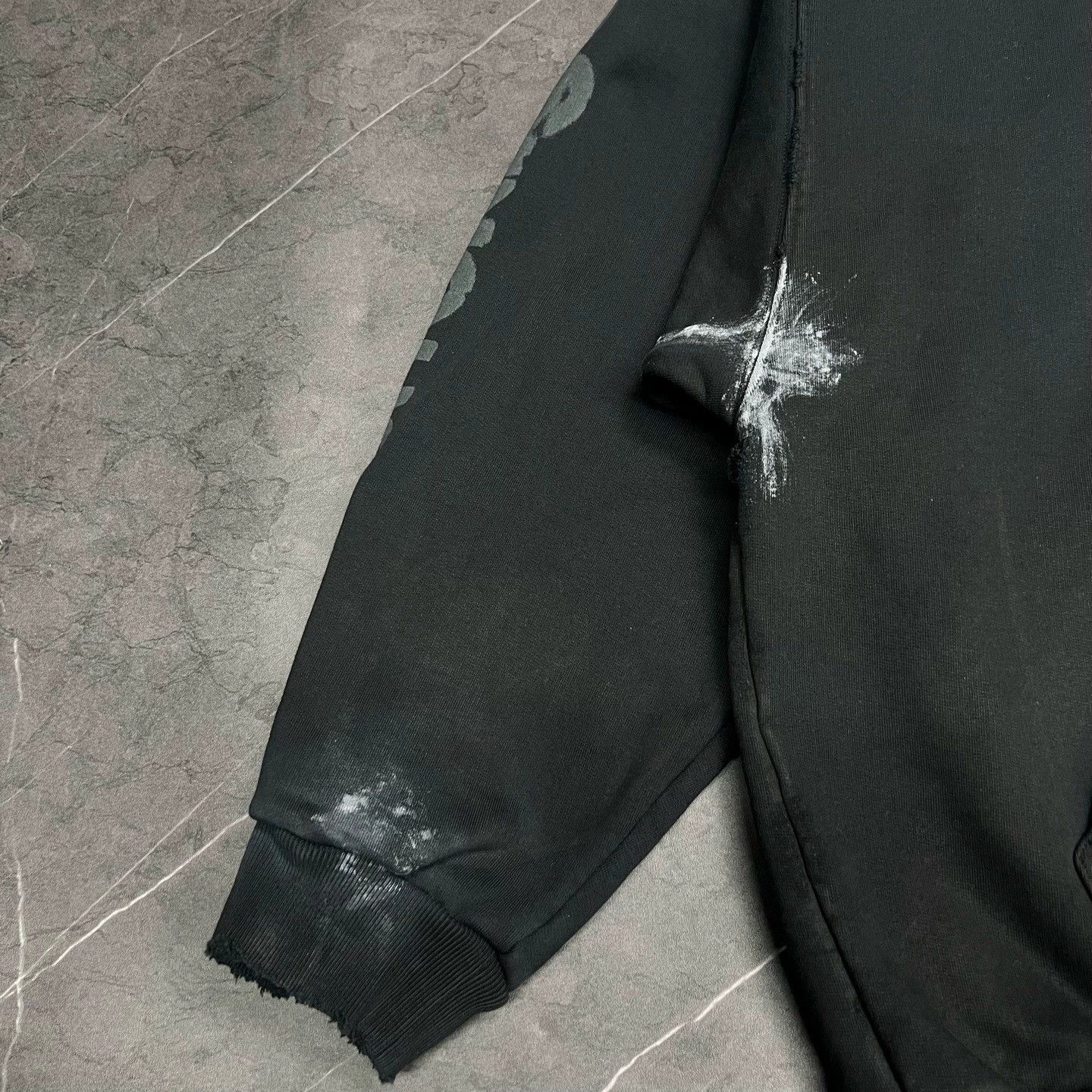 Balenciaga Balenciaga Splatter-Paint Distressed Hooded Sweatshirt Size M / US 6-8 / IT 42-44 - 3 Thumbnail