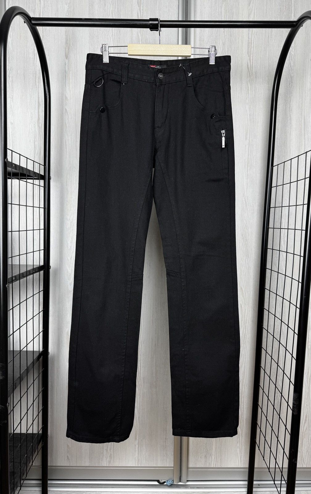 Diesel Diesel vintage zip pocket black big logo denim jeans y2k Size US 31 - 3 Thumbnail