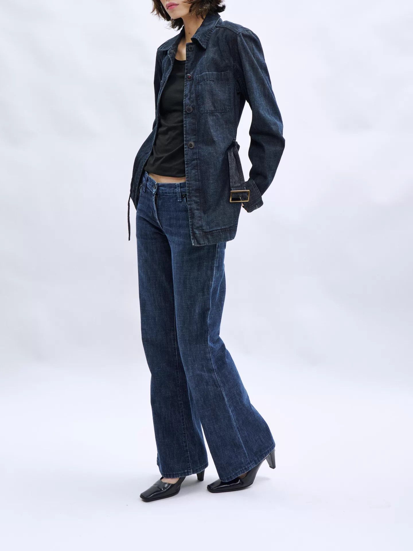 Miu Miu MIU MIU 2000s Y2K Low-Rise Flared Washed Jeans Size 26" / US 2 / IT 38 - 3 Thumbnail