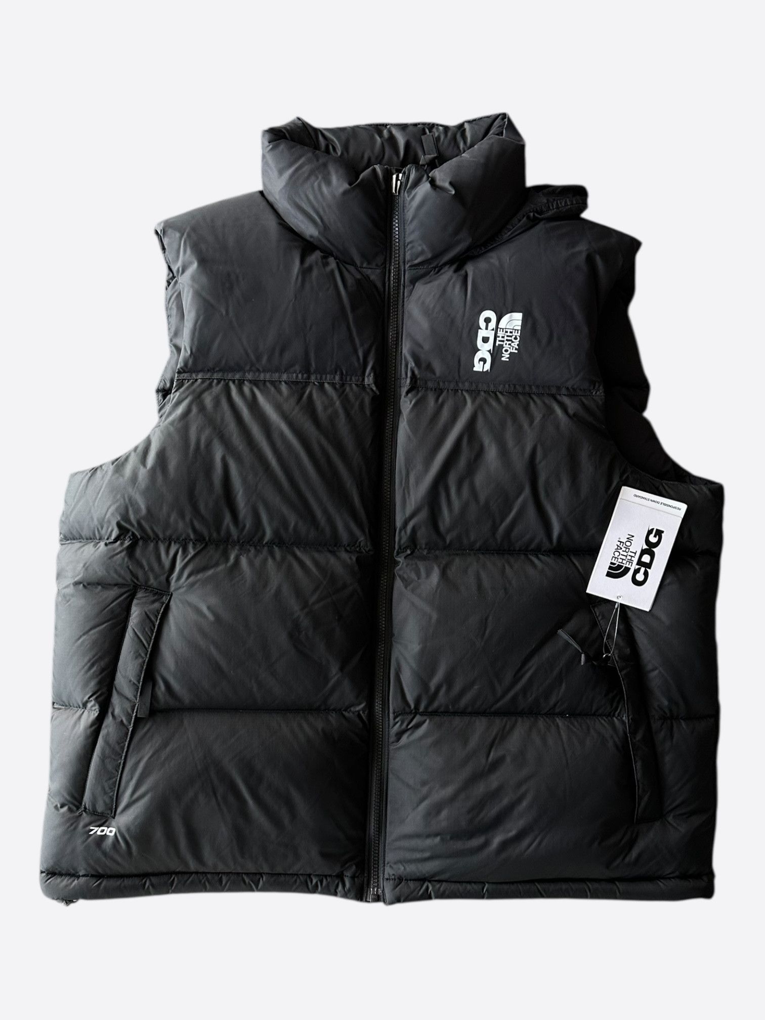 The North Face Comme des Garçons Black & White Nuptse Puffer Vest Size US XL / EU 56 / 4 - 1 Thumbnail
