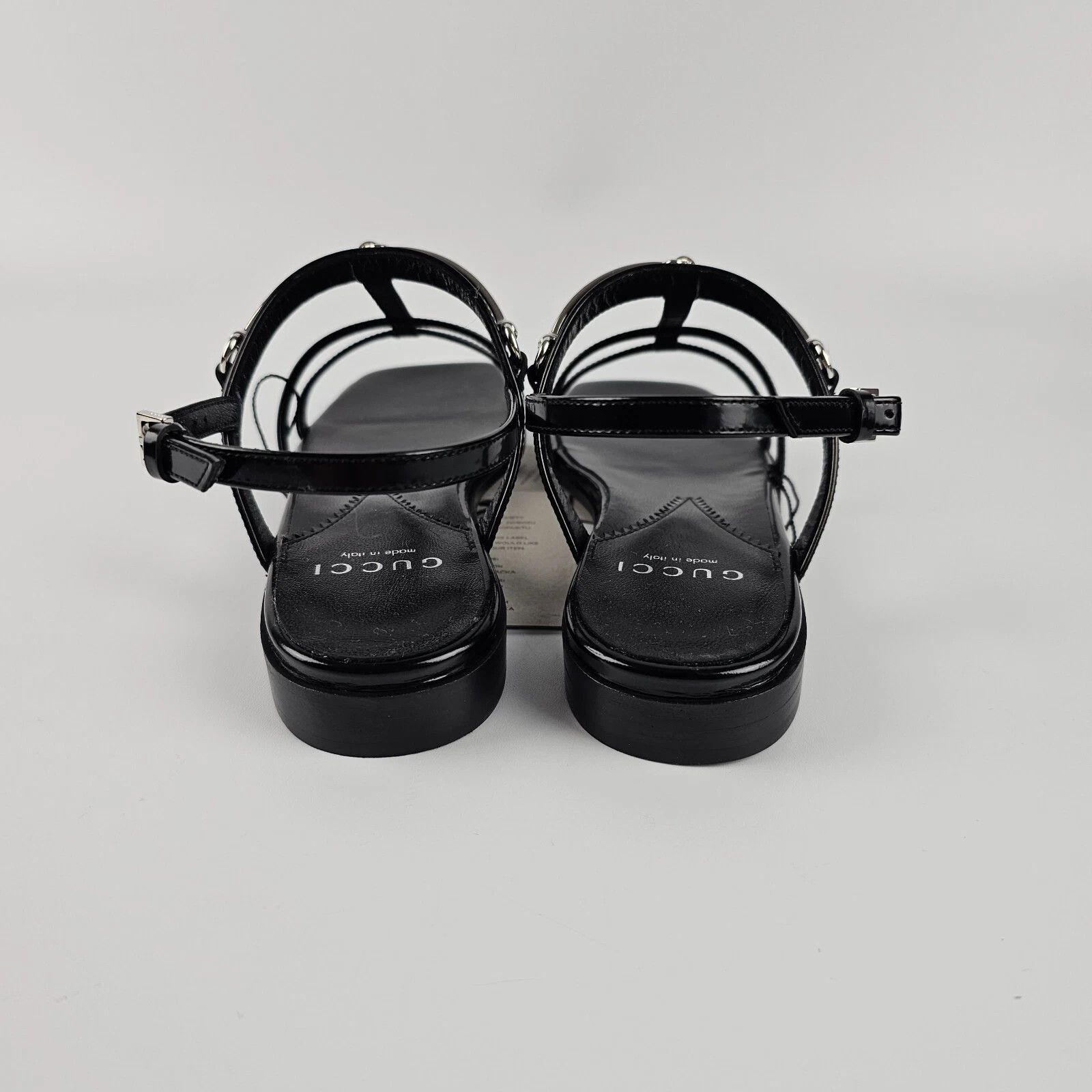Gucci GUCCI Horsebit Black Leather Flat Sandals New & Authentic Size US 8.5 / IT 38.5 - 9 Thumbnail