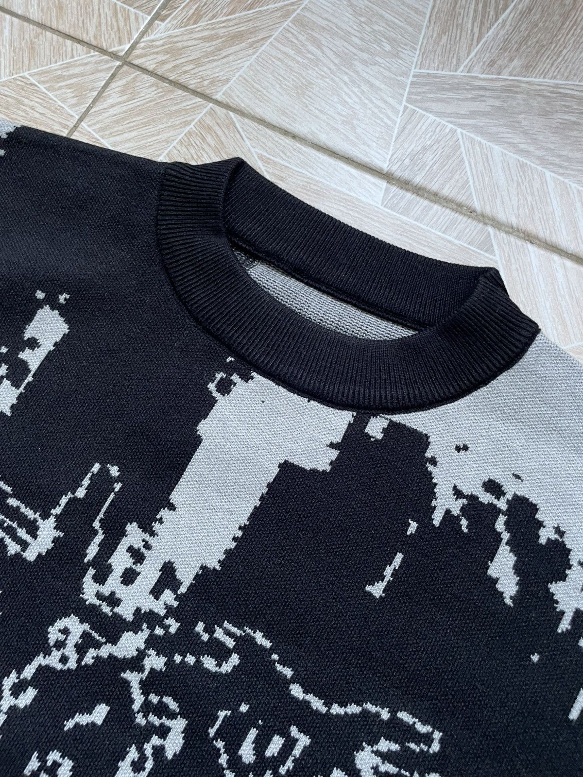 Other Y2K Grunge Distressed Knitted Sweater Glitch Art Gothic L Size US L / EU 52-54 / 3 - 4 Thumbnail