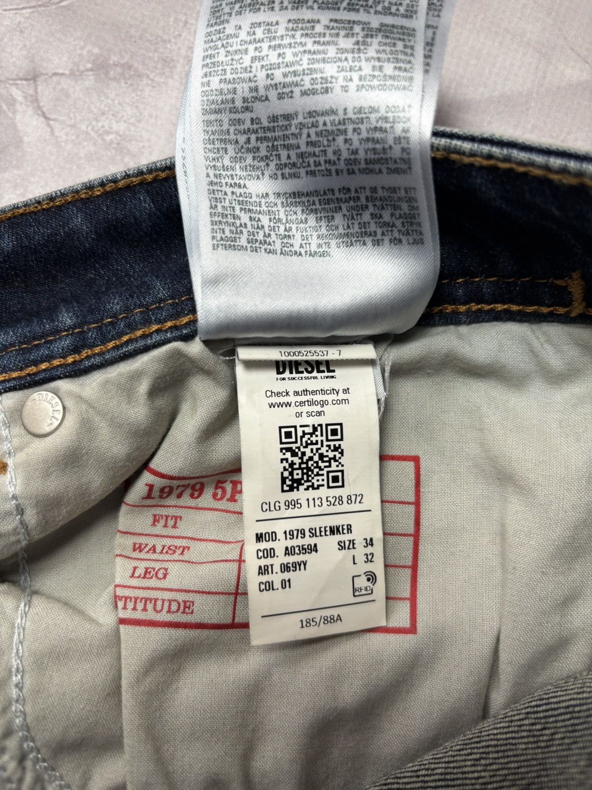 Diesel DIESEL 1979 Sleenker Jeans Skinny Faded Blue Mens 34 x 32 Size US 34 / EU 50 - 20 Thumbnail