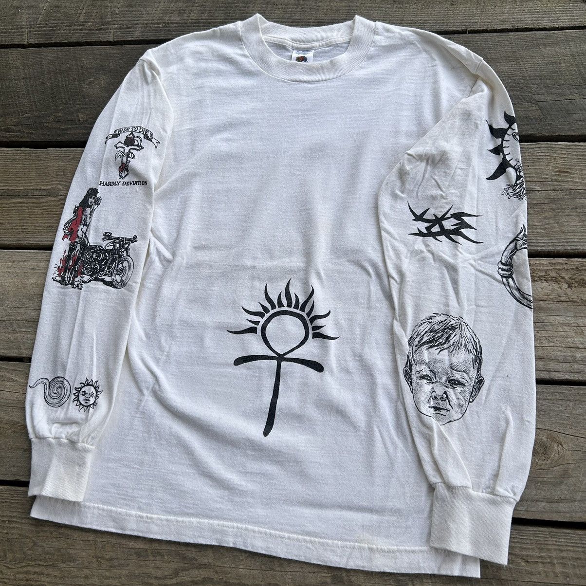 NBA Vintage 90s Dennis Rodman NBA Tattoo Print Long Sleeve Shirt Size US M / EU 48-50 / 2 - 3 Thumbnail