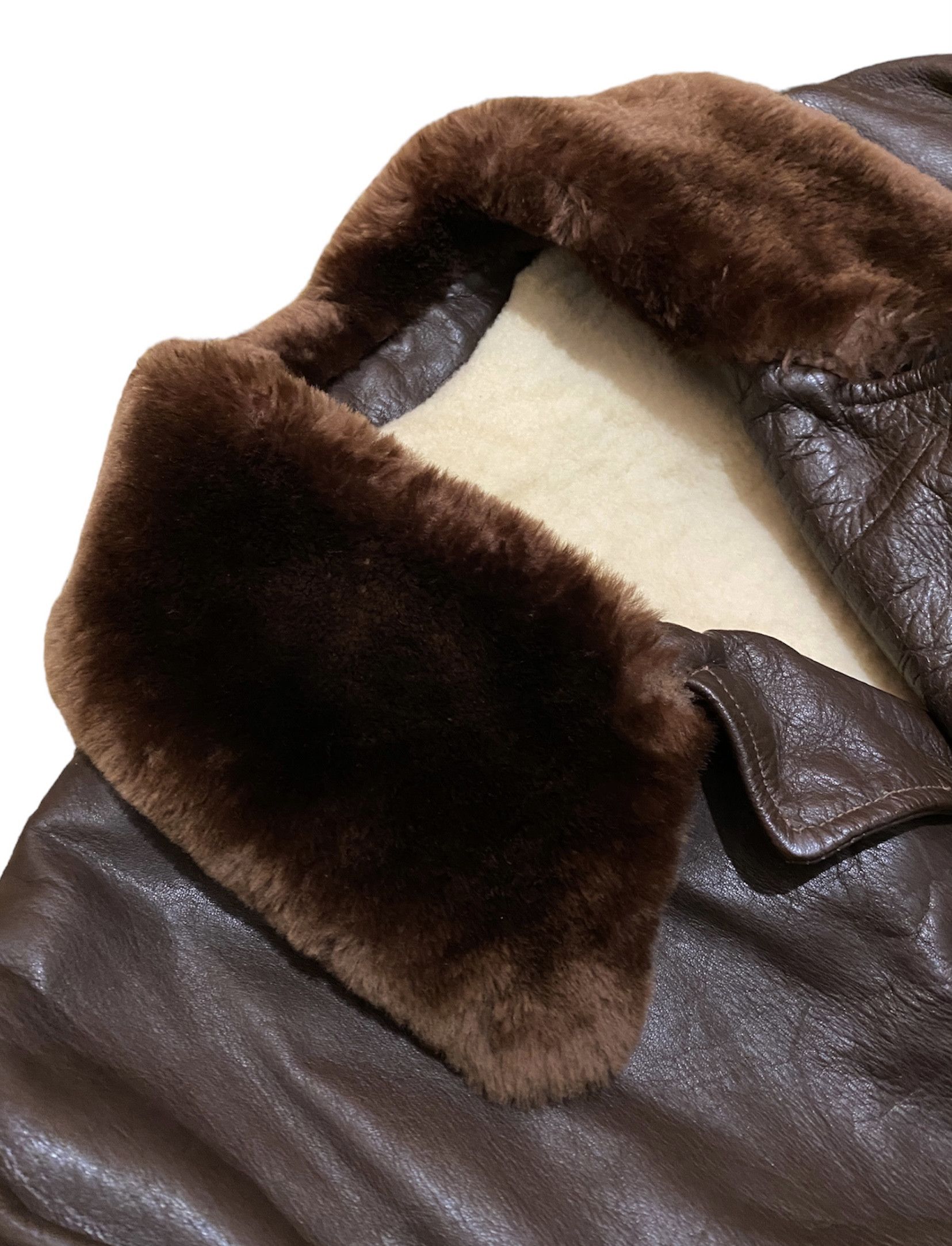 Vintage Retro Horsehide 30s 40s Brown BARNSTORMER Leather Coat Size US XL / EU 56 / 4 - 3 Thumbnail