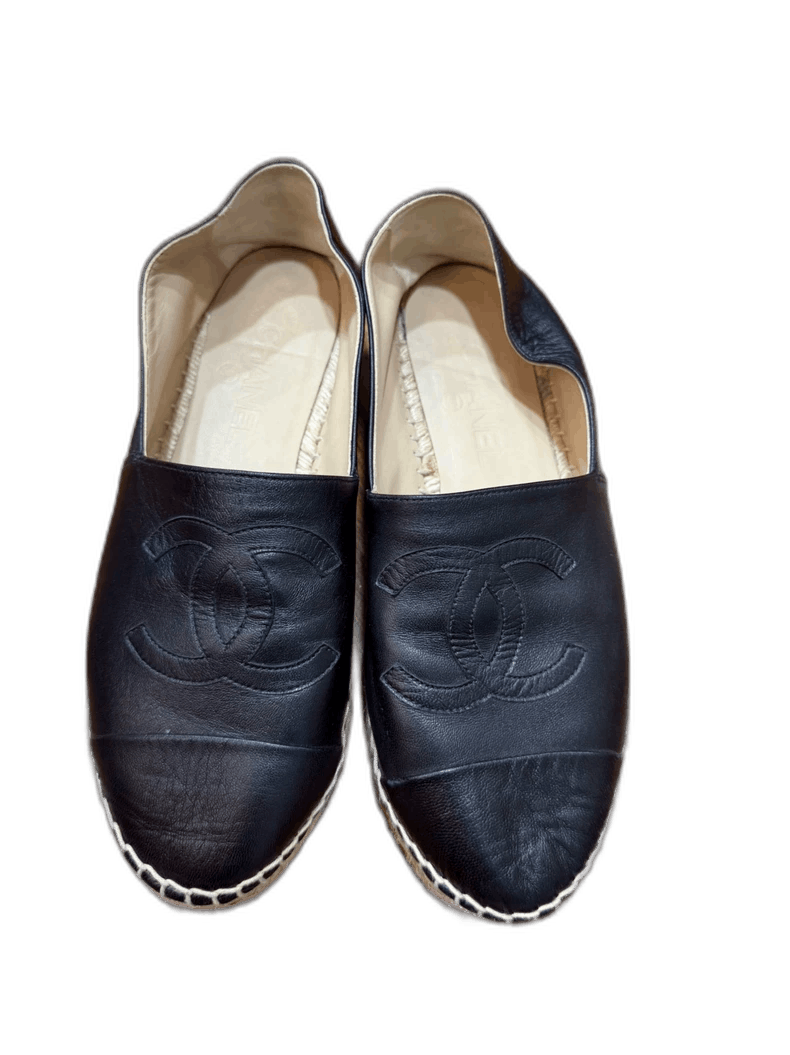 Chanel chanel black slip on shoes Size US 10 / EU 43 - 1 Thumbnail