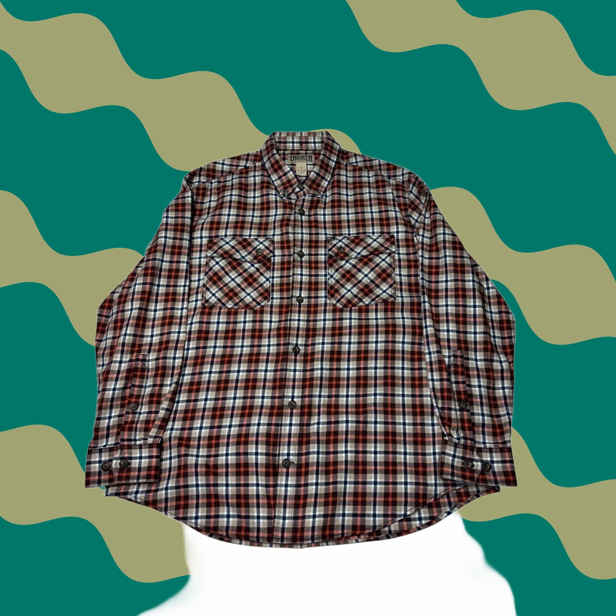 Duluth Trading Company Duluth Trading Co Mens Flannel Shirt Plaid Long Sleeve Button Up XL Red Cotton Polyester Button-Down Pocketed Vintage No Size US XL / EU 56 / 4 - 1 Thumbnail