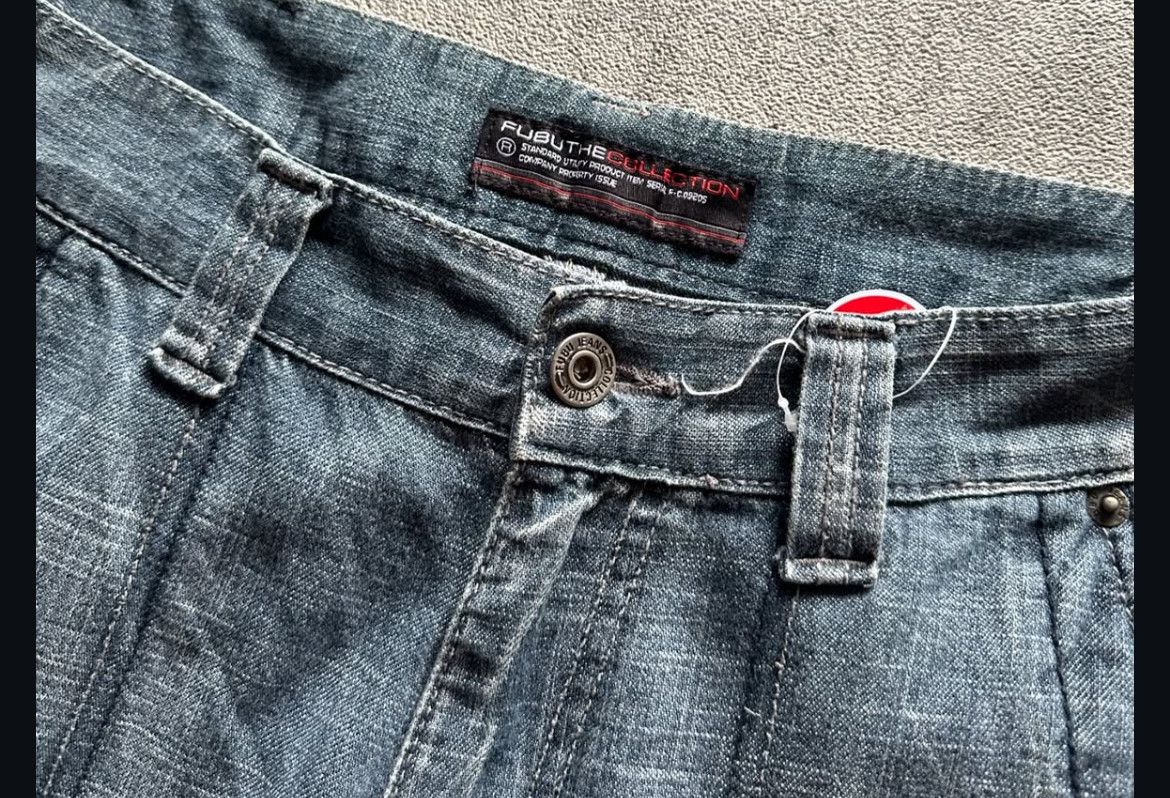 Japanese Brand 2000s Fubu Baggy Cargo Wash Jeans y2k Lgb Size US 35 - 5 Thumbnail