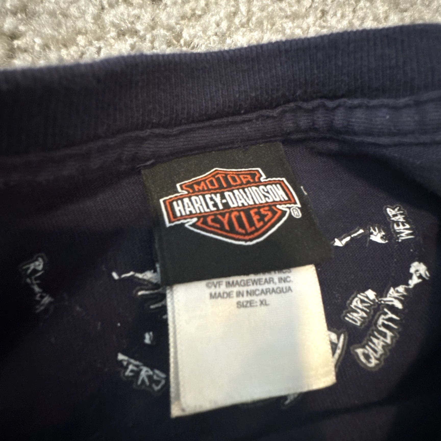 Harley Davidson Harley-Davidson Motorcycles Gettysburg Battlefield Biker Navy Blue T-Shirt XL Mens Size US XL / EU 56 / 4 - 6 Thumbnail