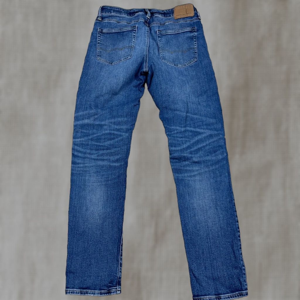 American Eagle Outfitters American Eagle Jeans Men 31x32 Slim Fit Straight Leg Distressed Faded Flex Holes Size US 31 - 1 Thumbnail