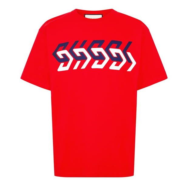 Image of Gucci O1G2R1Mq0424 Mirror T-Shirts In Red, Men's (Size XL)