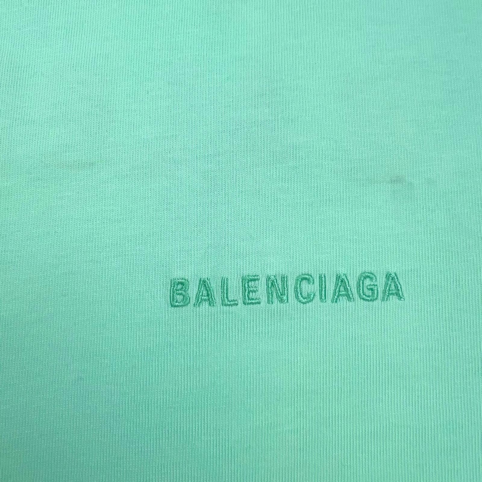 Balenciaga Balenciaga Mint Green Embroidered Logo T Shirt Size US M / EU 48-50 / 2 - 5 Thumbnail