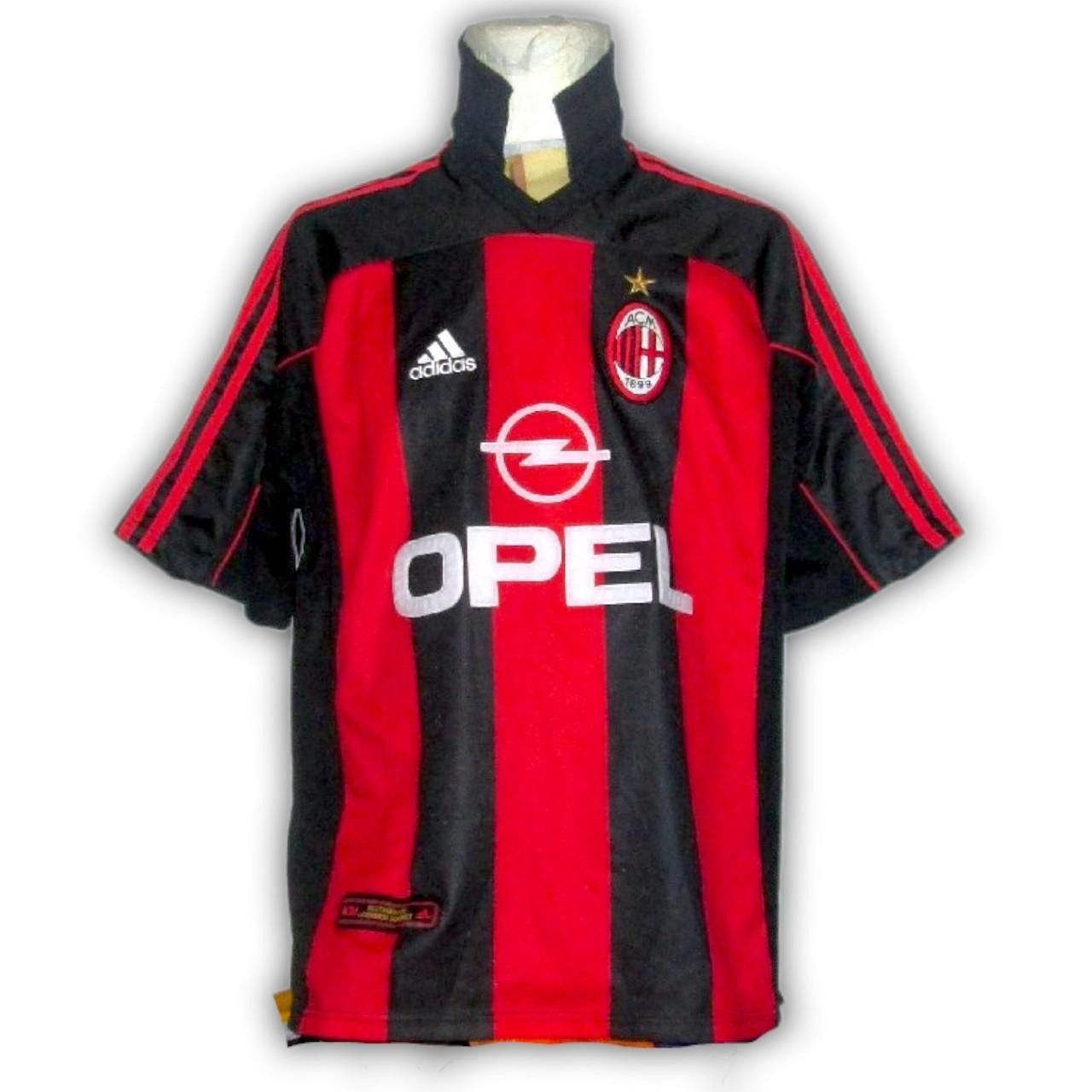 Adidas Ac Milan Italy 2000 2001 2002 Home Shirt Jersey Size US L / EU 52-54 / 3 - 3 Thumbnail