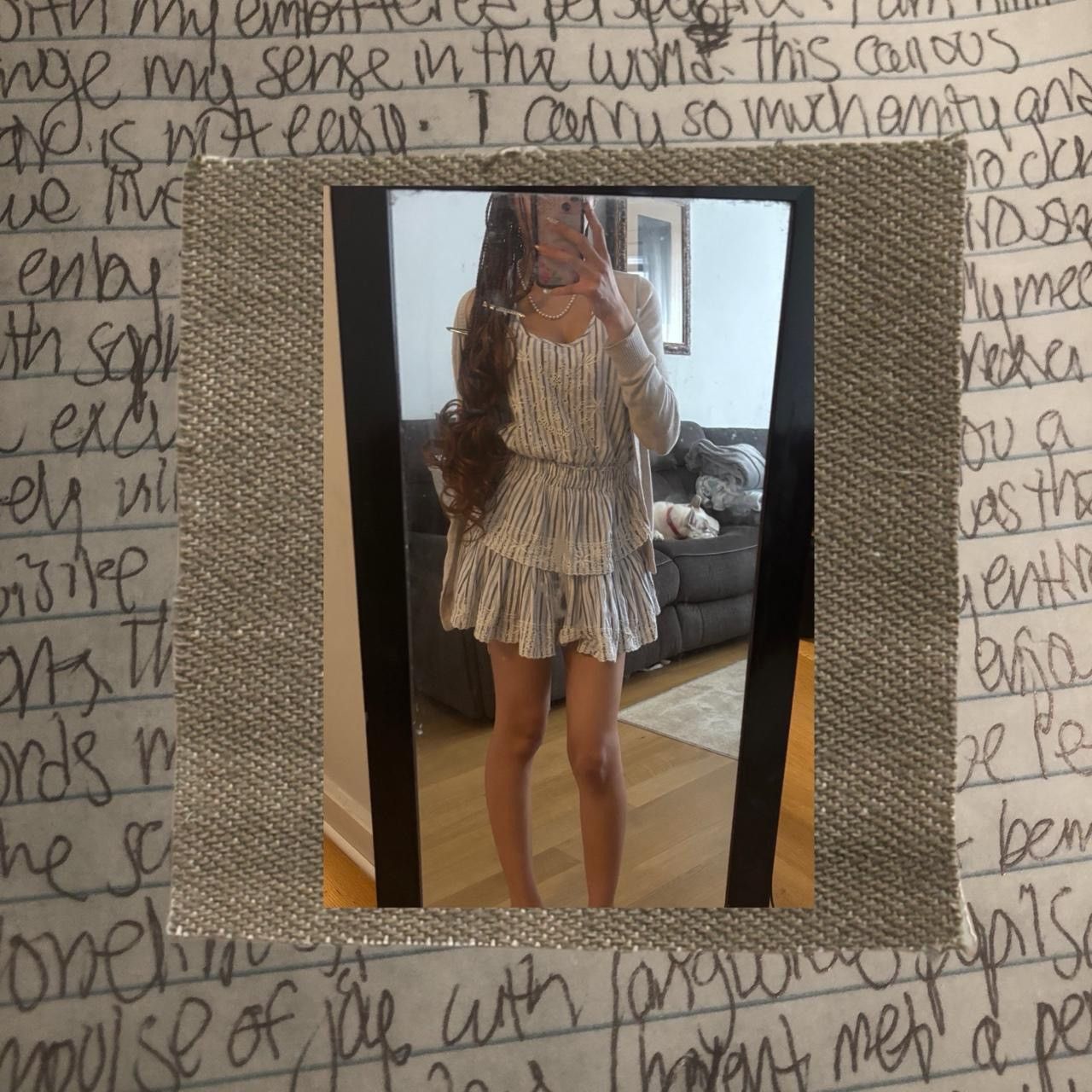 LoveShackFancy loveshackfancy striped floral eyelet ruffle mini dress Size S / US 4 / IT 40 - 2 Thumbnail