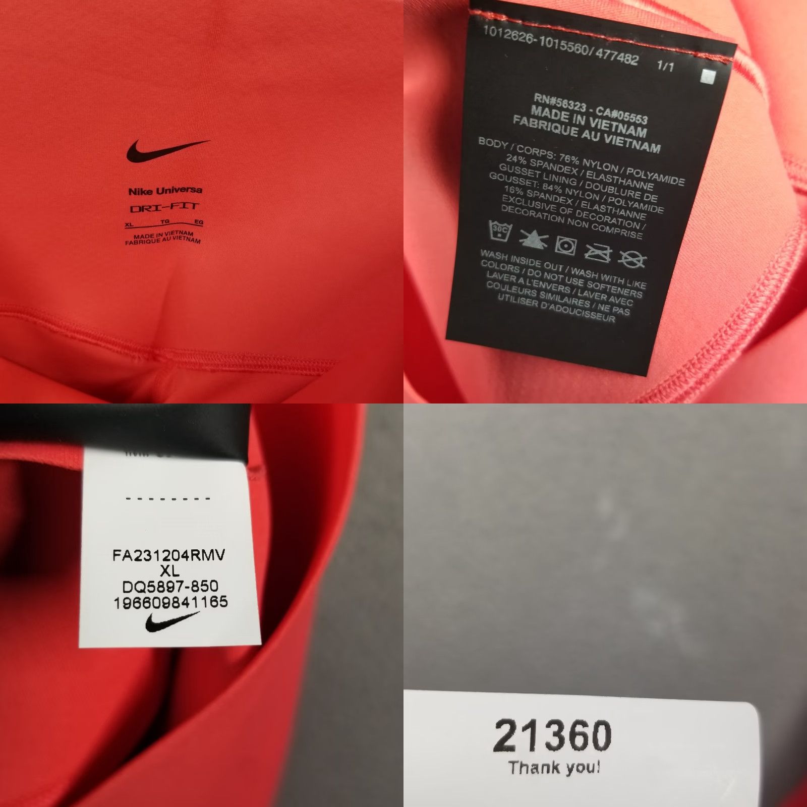 Nike VINTAGE Nike Cropped Leggings Women XL Ember Glow Activewear High-Waisted 7/8 Yoga Sports Size 40" / US 18 - 8 Thumbnail