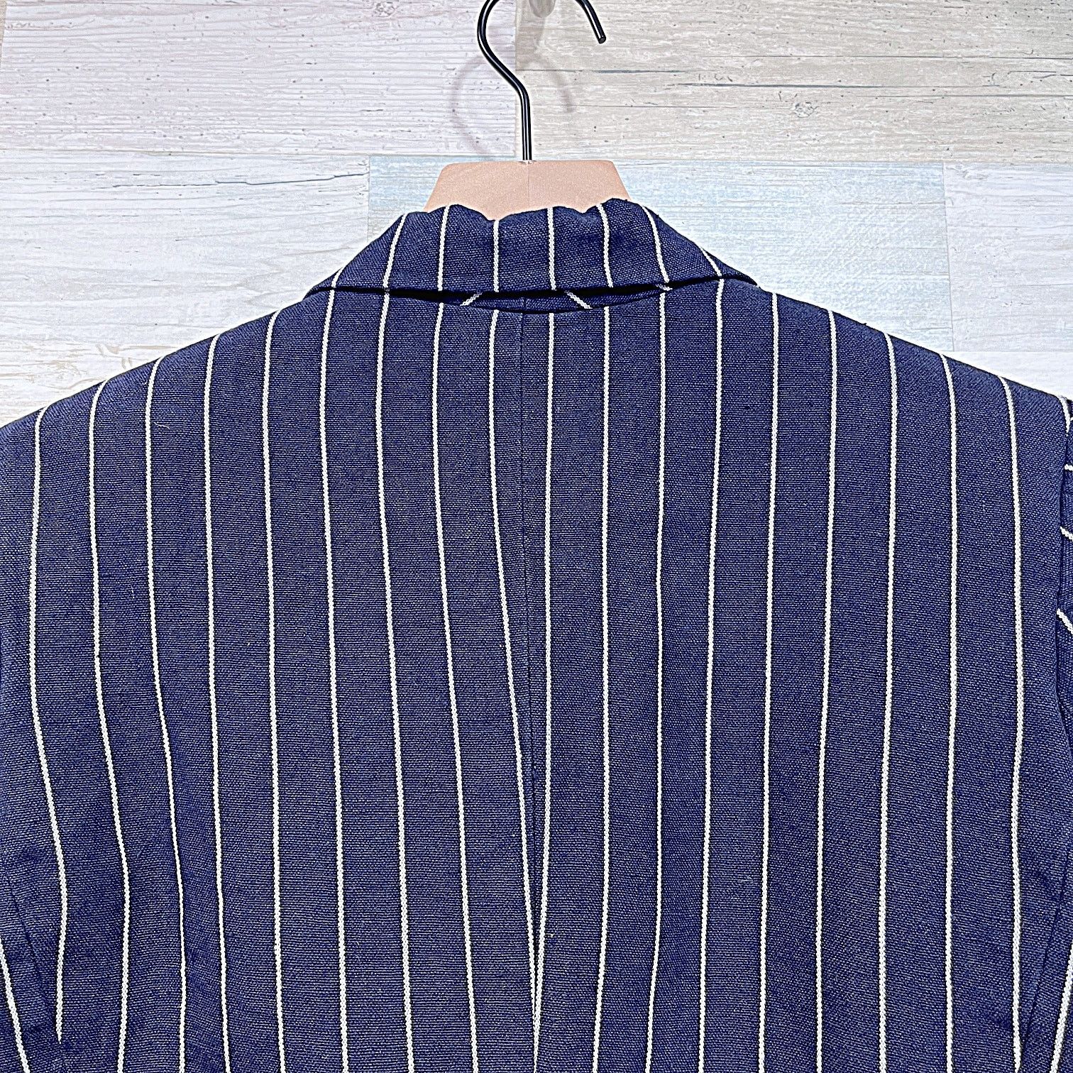 Ralph Lauren × Vintage Ralph Lauren Linen Striped Rugby Blazer Blue Womens 6 Size M / US 6-8 / IT 42-44 - 4 Thumbnail