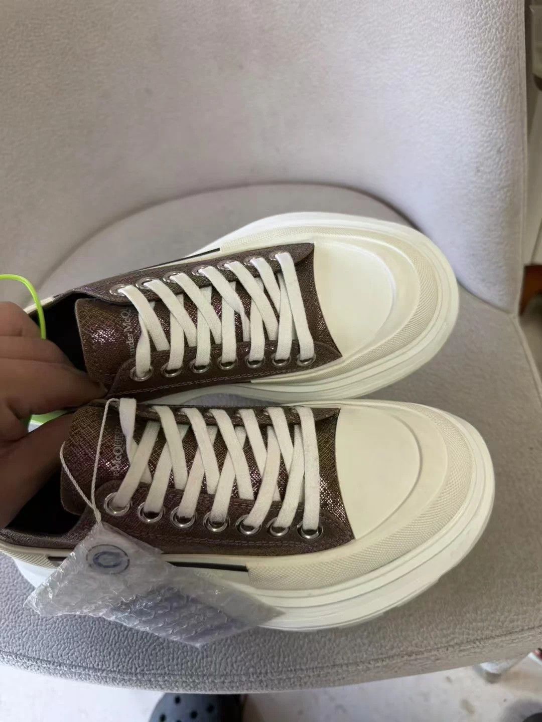 Alexander McQueen AMQ Brown & White Star Martin boots 36 Mint Rare Size US 6 / IT 36 - 8 Thumbnail