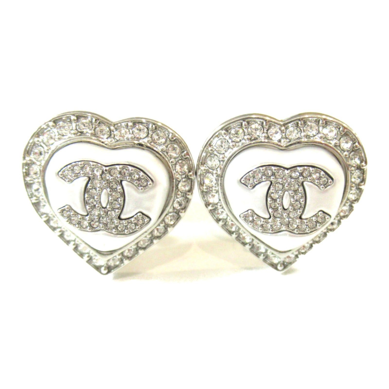 Chanel Chanel Earrings Heart Silver Plated Size ONE SIZE - 1 Thumbnail