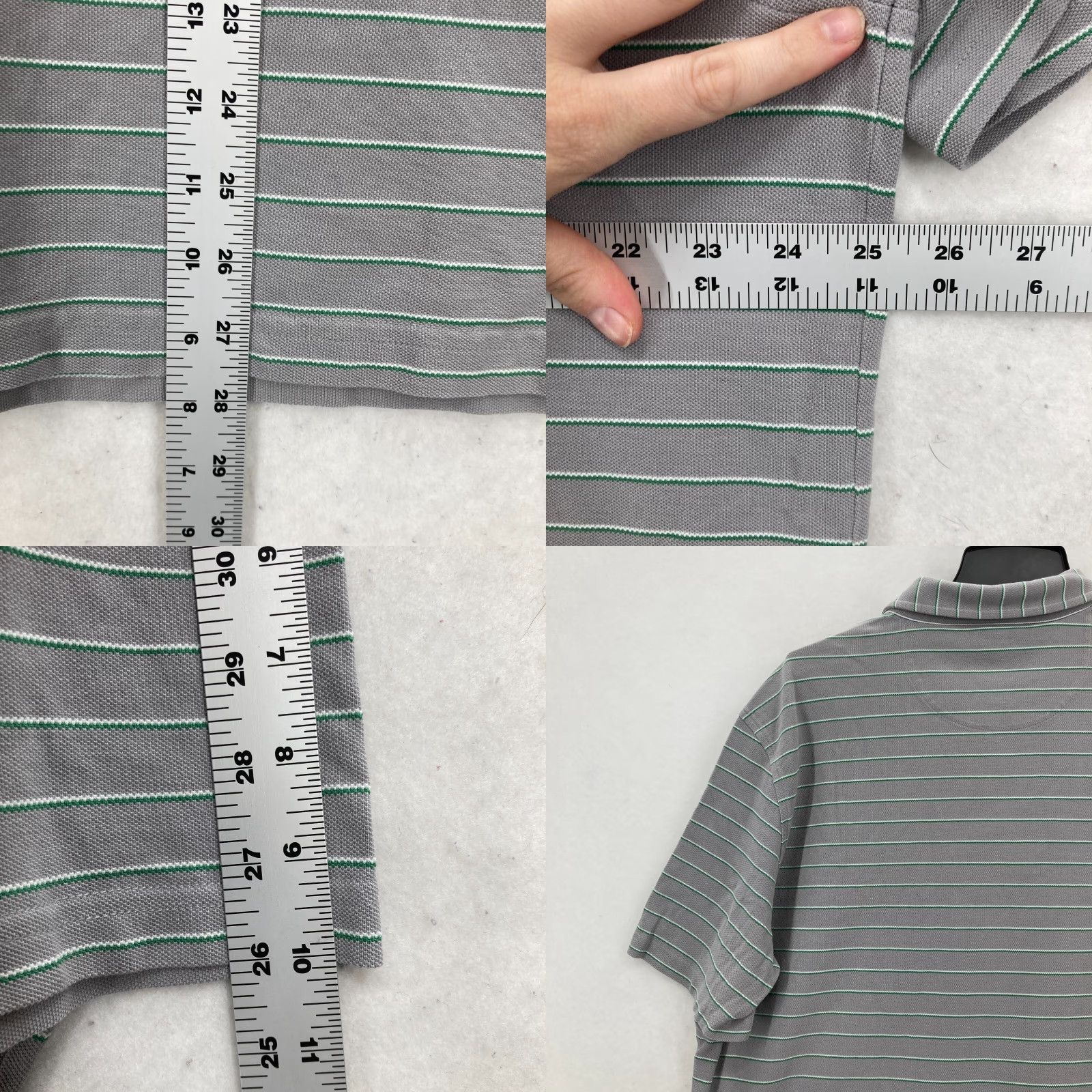 UNTUCKit UNTUCKit Argot Polo Shirt Mens 2XL Gray Striped Short Sleeve Pima Cotton Preppy Size US XXL / EU 58 / 5 - 8 Thumbnail