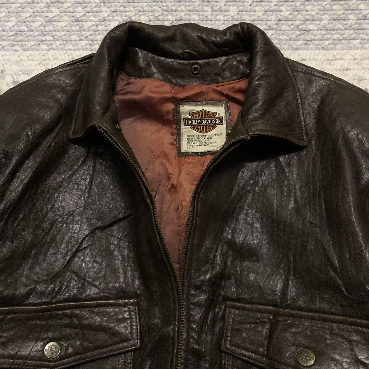 Harley Davidson Rare Distressed Vintage Harley Davidson Leather Jacket Size US L / EU 52-54 / 3 - 8 Thumbnail