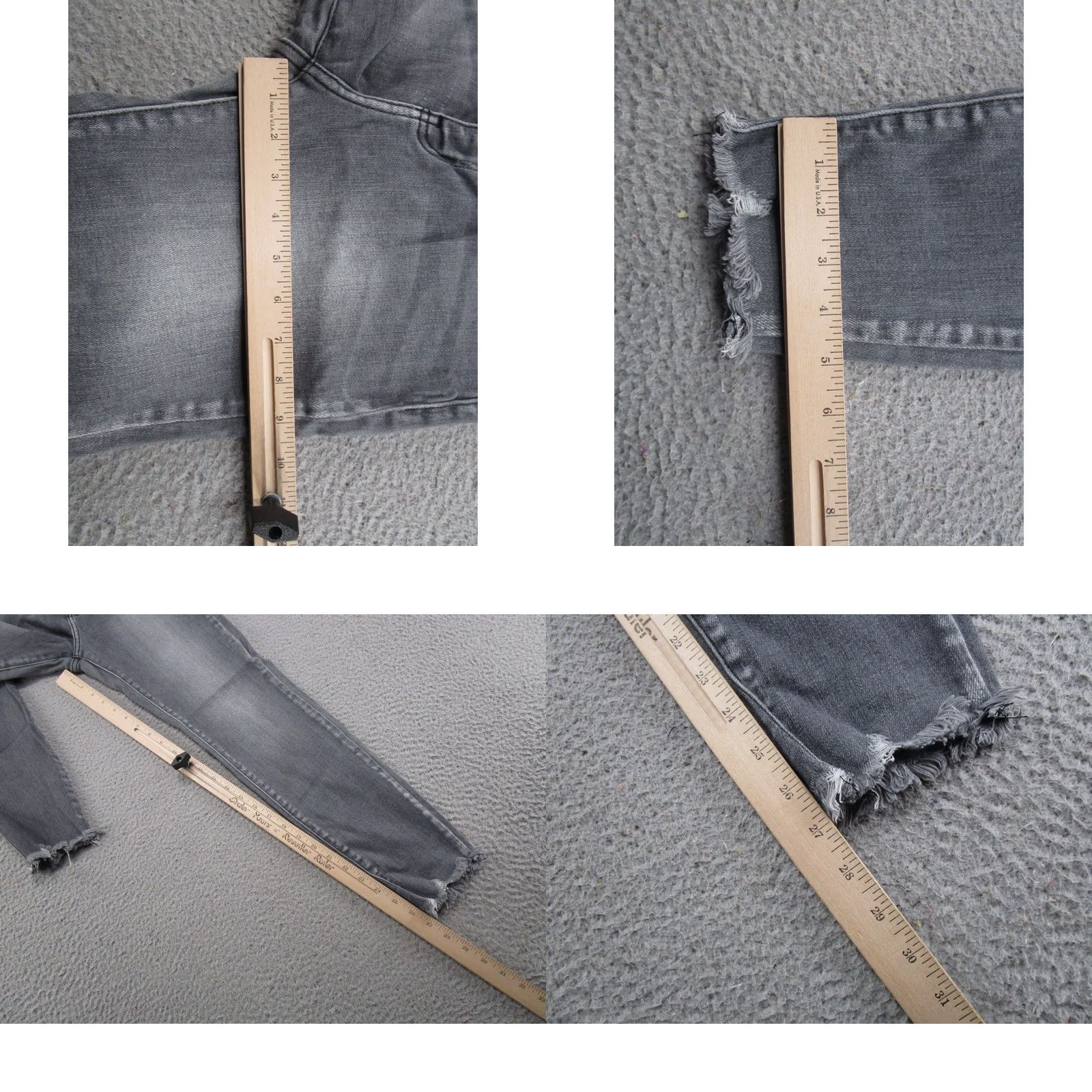 Vintage Kancan Jeans Womens Gray Stretch Denim High Rise Distressed Ankle Size 28 Regular 5-Pocket Penny? Size 28" / US 6 / IT 42 - 8 Thumbnail