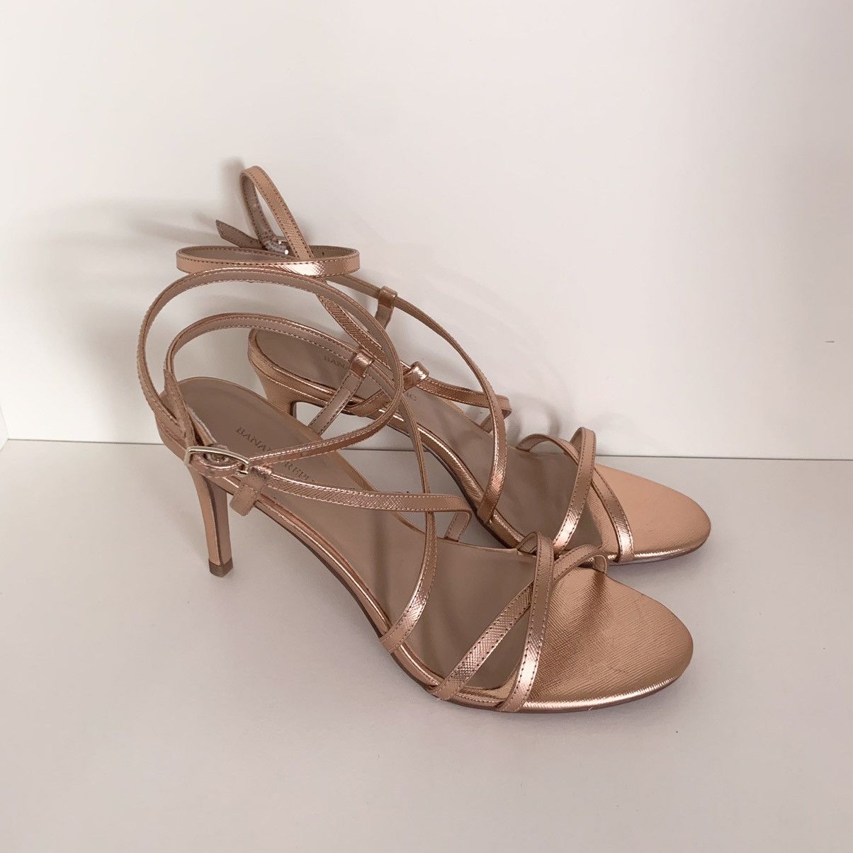 Banana Republic Banana republic Rose gold leather strappy heels size 6 Size US 6 / IT 36 - 12 Thumbnail