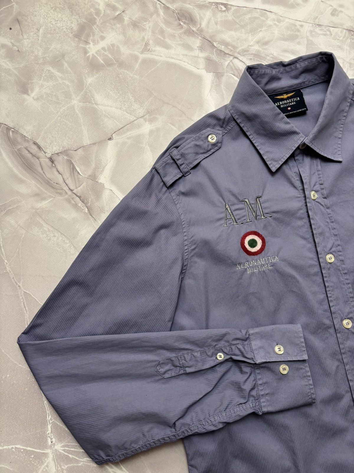 Aeronautica Militare Aeronautica Militare Uniform Shirt Made in Italy Blue-Gray M Size US M / EU 48-50 / 2 - 4 Thumbnail