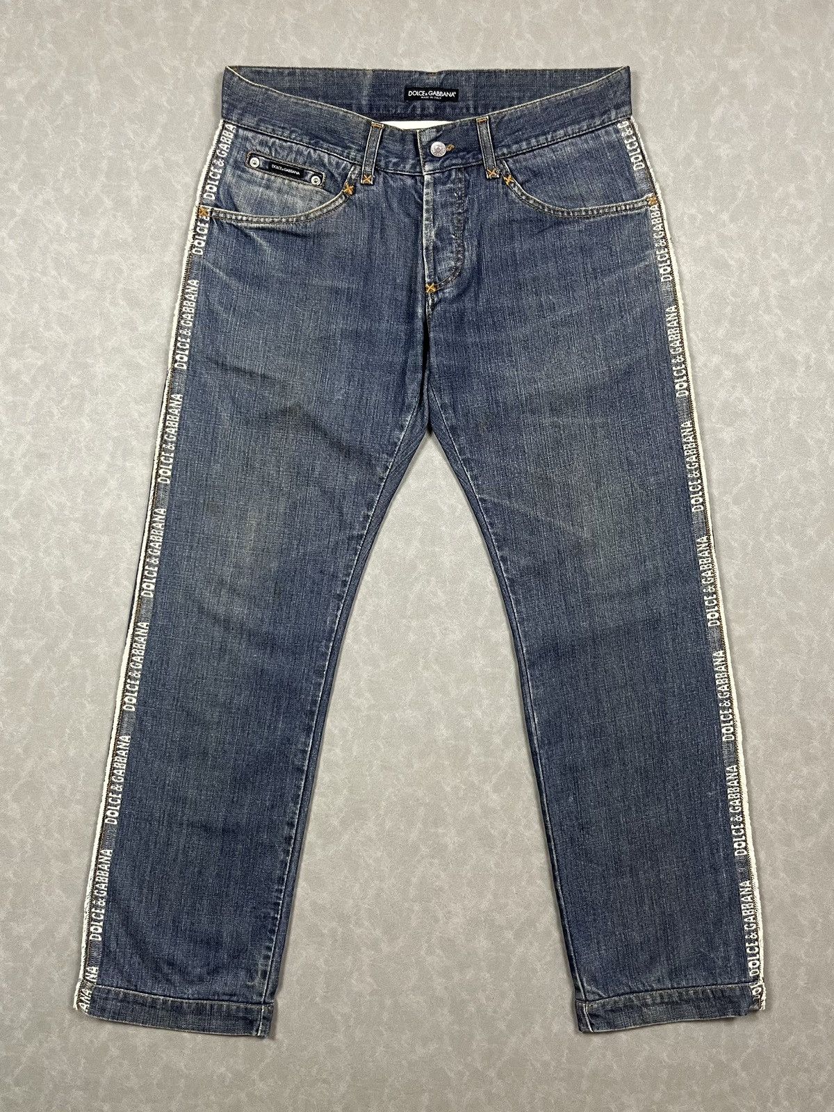 Dolce & Gabbana Vtg Dolce Gabbana side logo denim pants Size US 30 / EU 46 - 1 Thumbnail