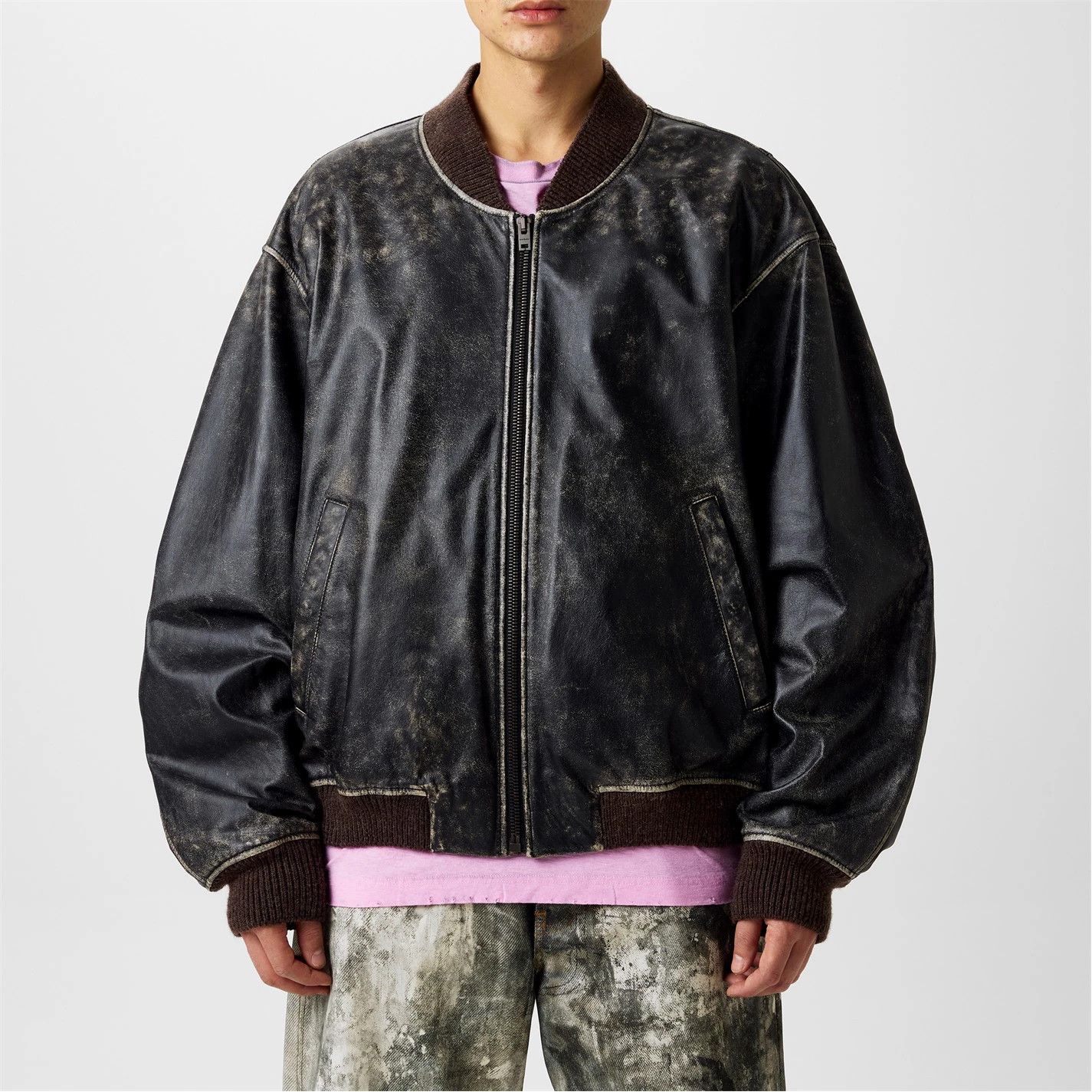 Acne Studios o1g2r1mq0825 Leather Bomber Jacket in Black Size US S / EU 44-46 / 1 - 3 Thumbnail
