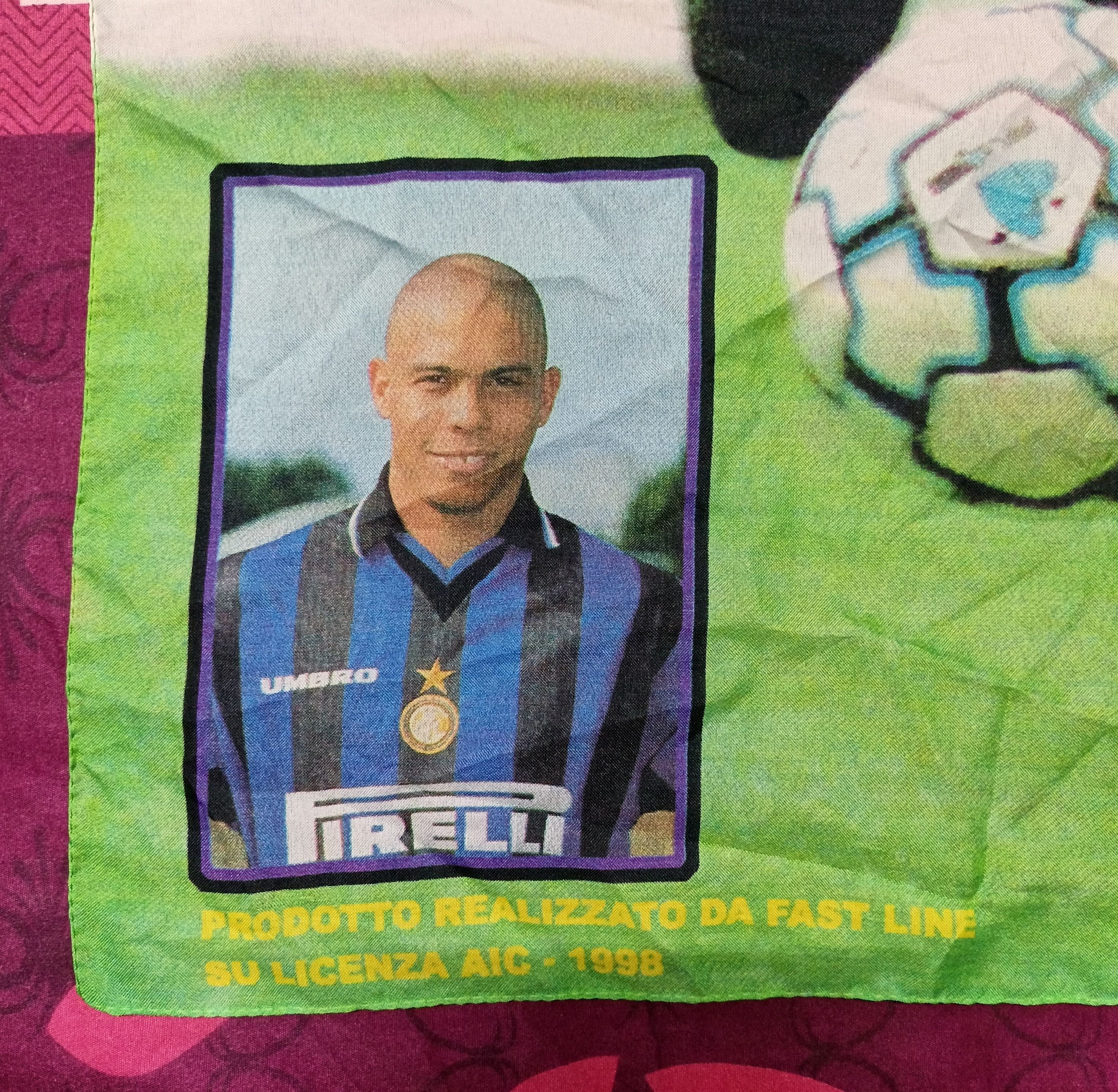 Vintage Vintage 1998 Inter Milan Ronaldo Poster Flag Size ONE SIZE - 4 Thumbnail