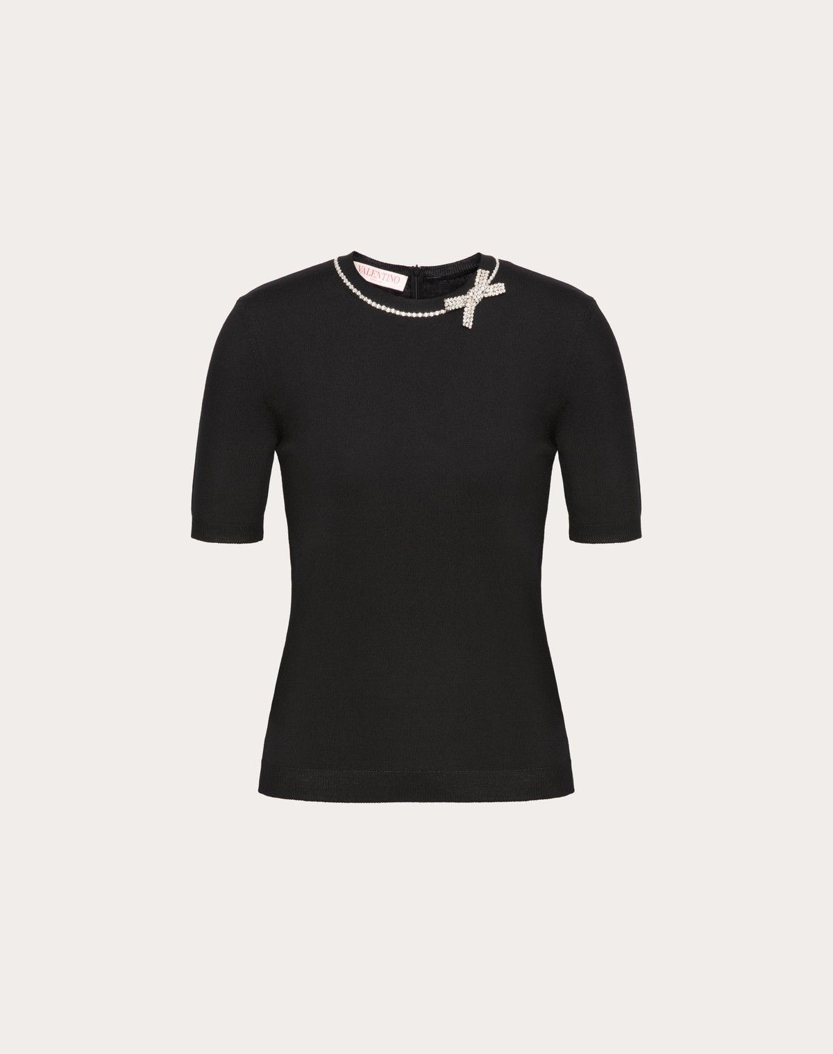 Valentino o1s1wg110525 Embroidered Wool Jumper in Black Size XXS / US 00 / IT 34 - 1 Thumbnail