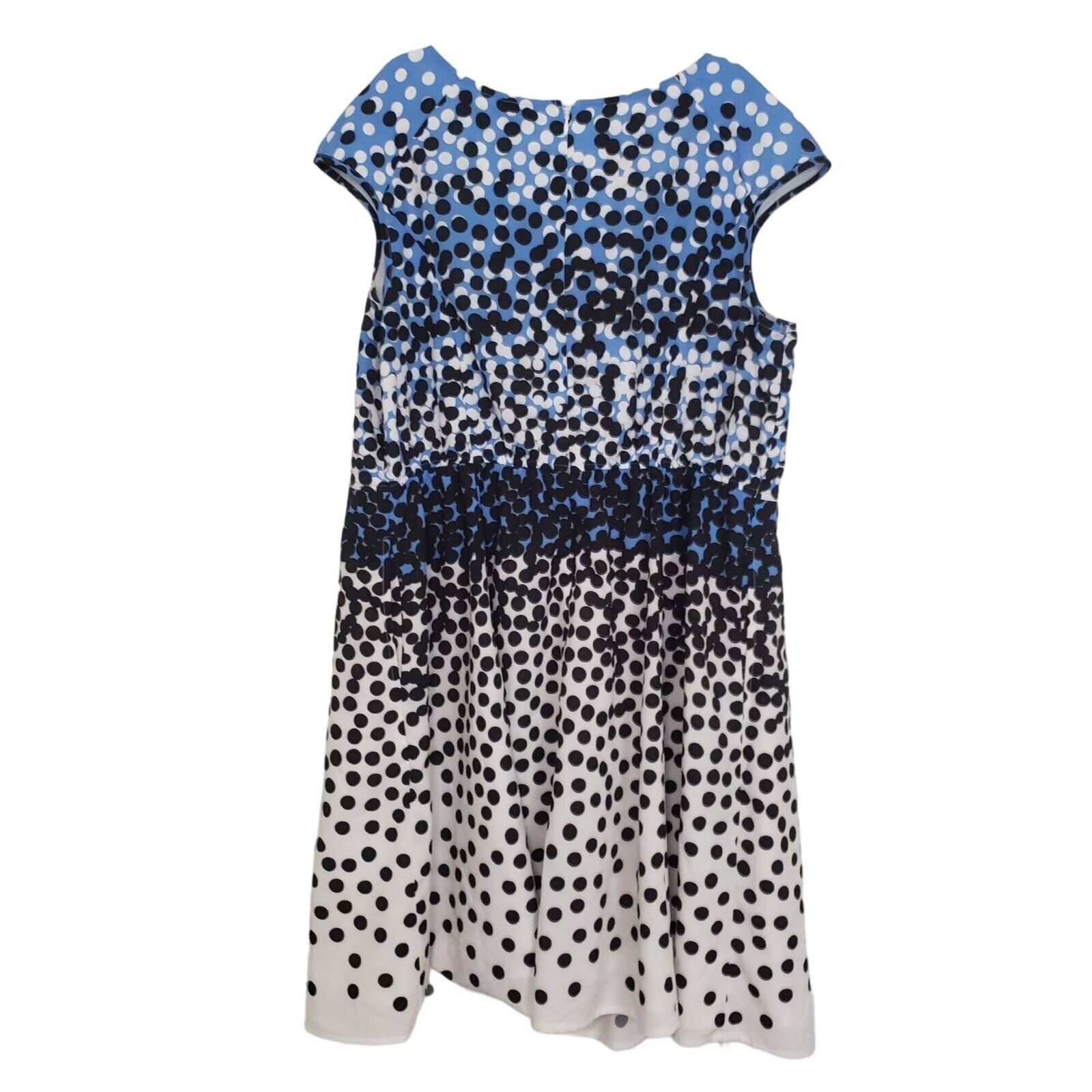 Designer eShakti Polka Dot Dress Womens Size 2X Ombre Blue Pockets Size XXL / US 16-18 / IT 52-54 - 7 Thumbnail