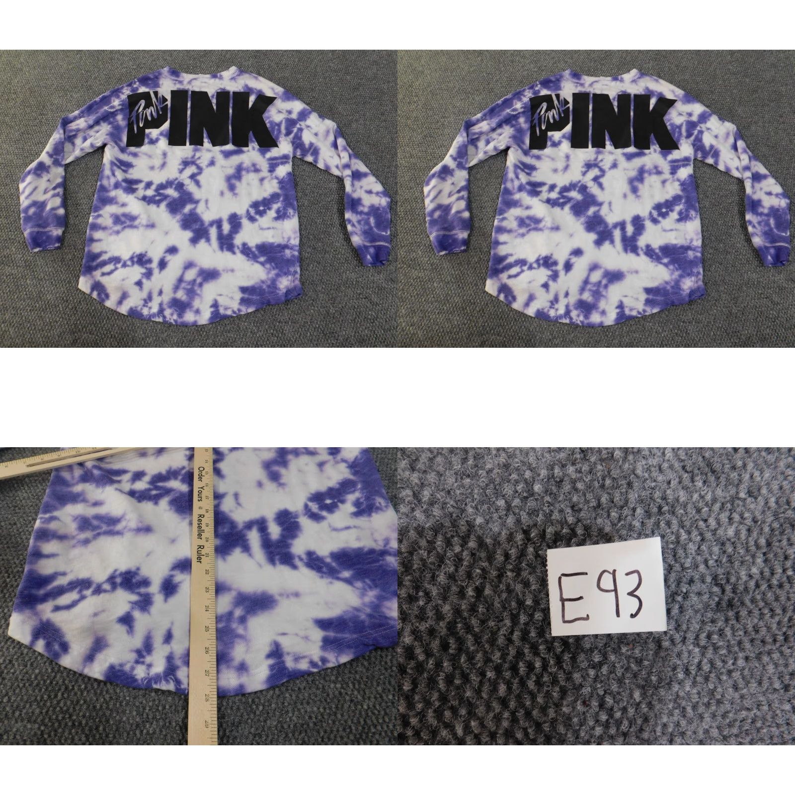 Victoria's Secret Victoria's Secret PINK Sweatshirt Crew Neck Raglan Long Sleeve Purple Geometric Logo Pullover Women M Regular Fall Size M / US 6-8 / IT 42-44 - 9 Thumbnail