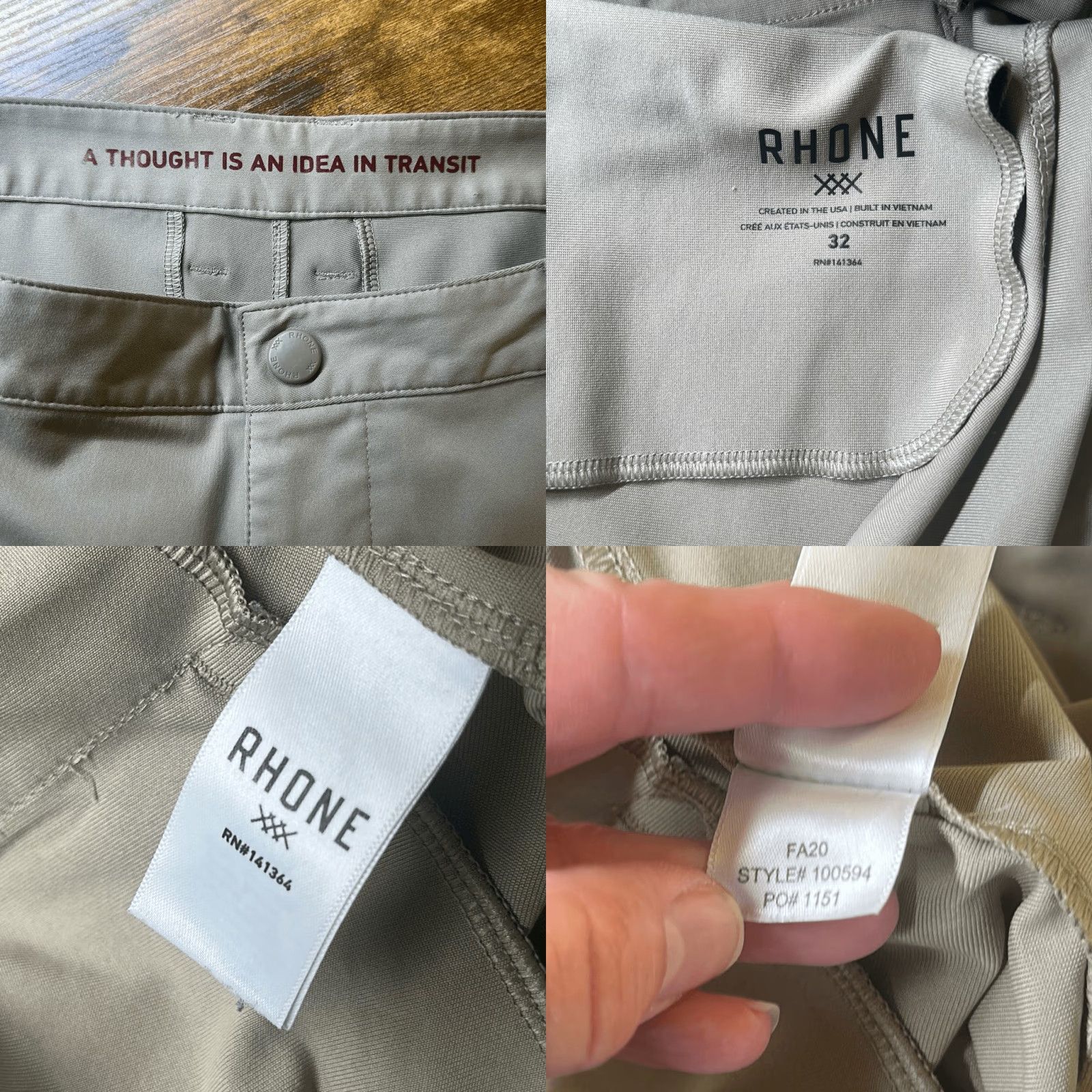 Rhone VINTAGE RHONE Commuter Pants Joggers 32 Tan Khaki Chino Style 100594 Mens Inseam 29 Size US 32 / EU 48 - 9 Thumbnail