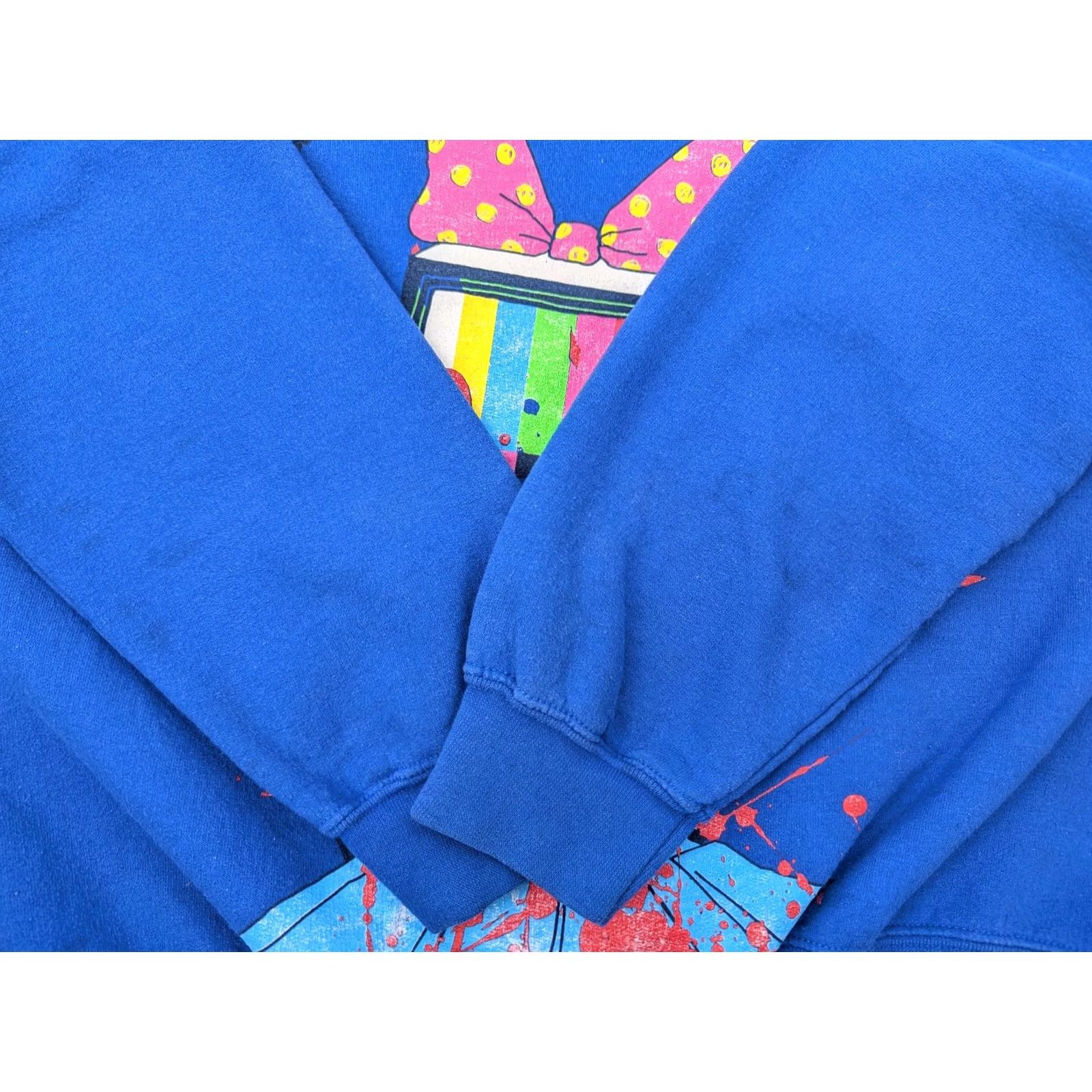 OMOCAT Omori Omocat TV Girl Sweatshirt Medium Blue Bloody Knife Anime Limited Edition Pullover Crew Neck Womens Size M / US 6-8 / IT 42-44 - 5 Thumbnail