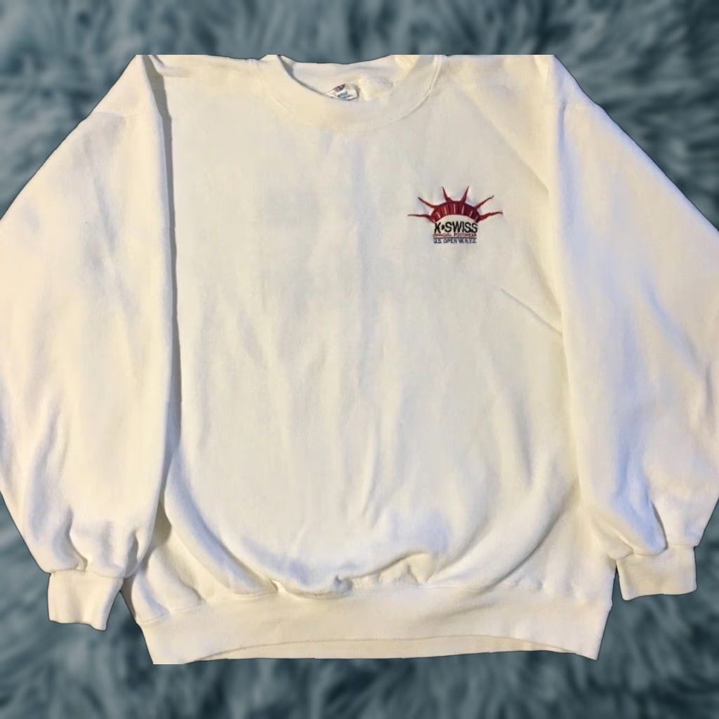 PGA Tour Vtg 90s K Swiss US Open Official Footwear Promo Sweatshirt L Golf Hoodie Men L White USA Sports Embroidered 90s Nyc USA Size US L / EU 52-54 / 3 - 1 Thumbnail